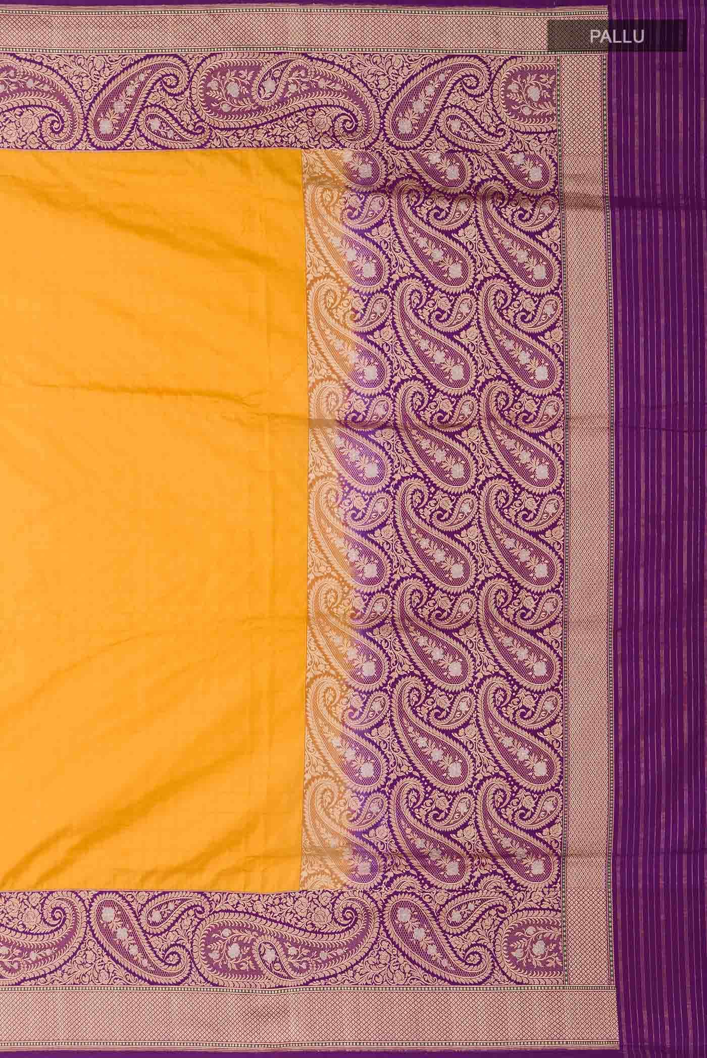 Yellow Banarasi Silk Saree