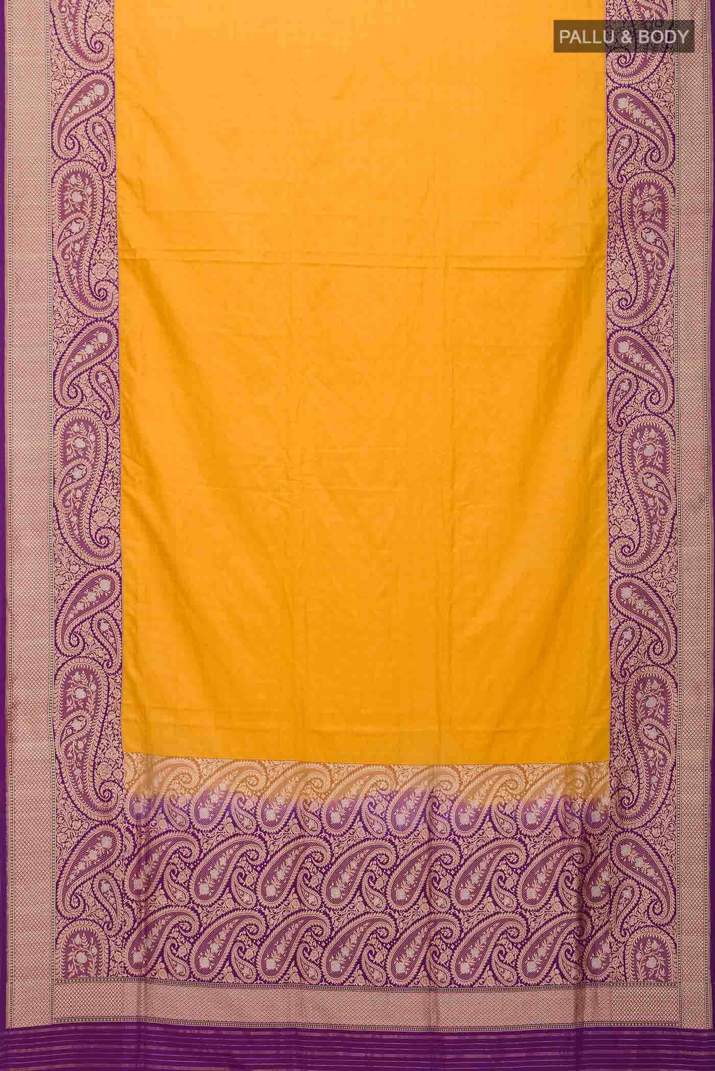 Yellow Banarasi Silk Saree