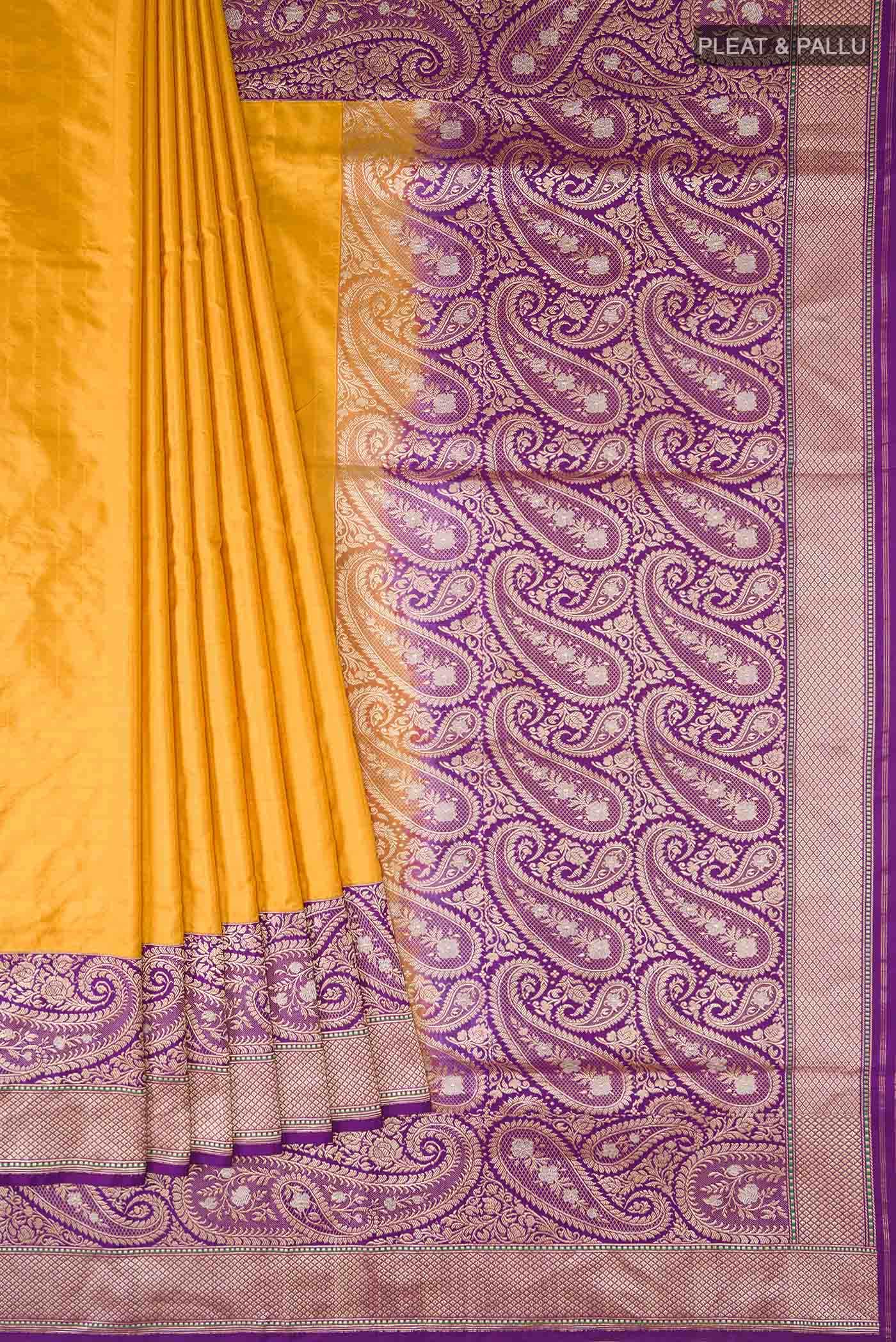 Yellow Banarasi Silk Saree