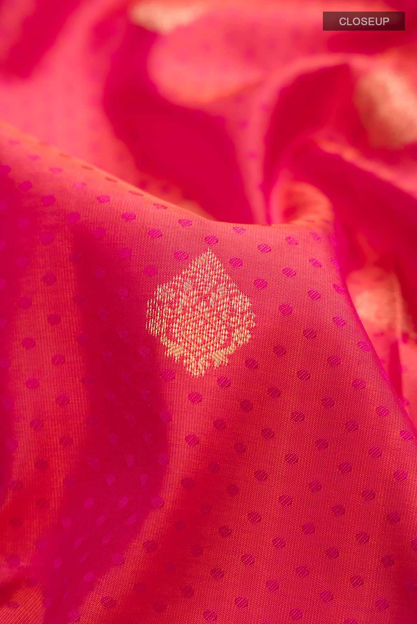 Orange with Pink Dual Tone Kanchipuram Silk Saree