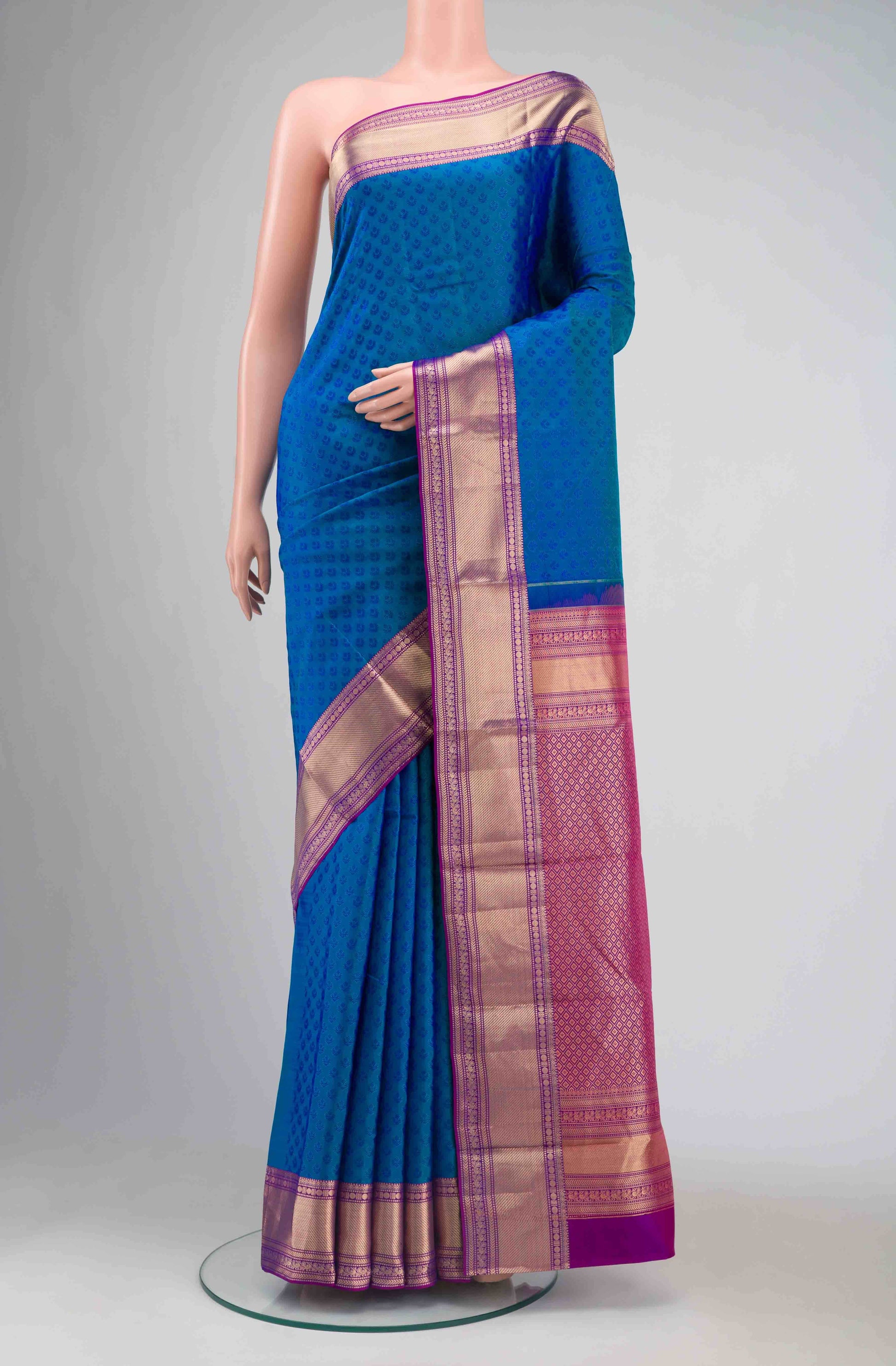 Blue Kanchipuram Silk Saree