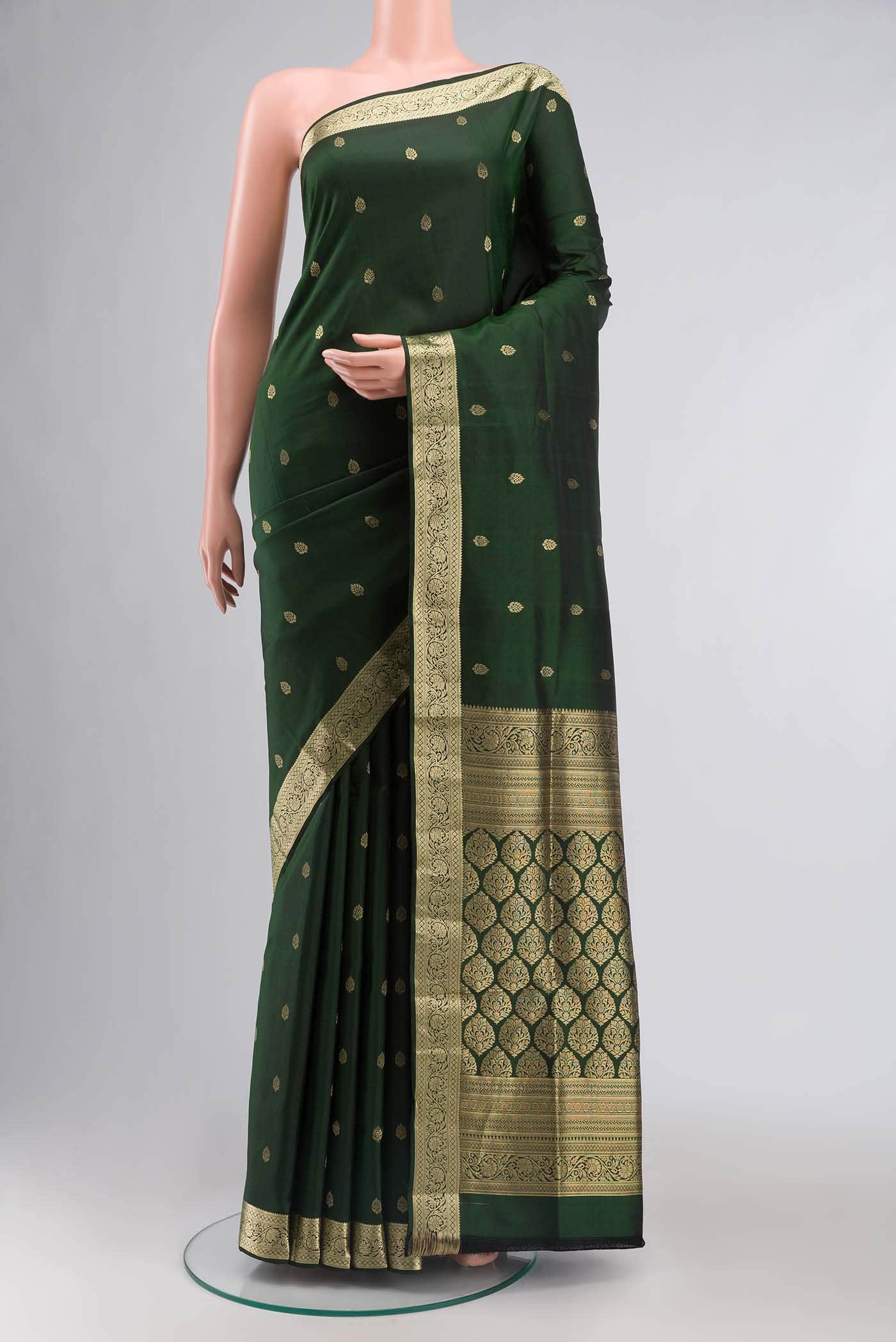 Bottle Green Soft Silk Saree