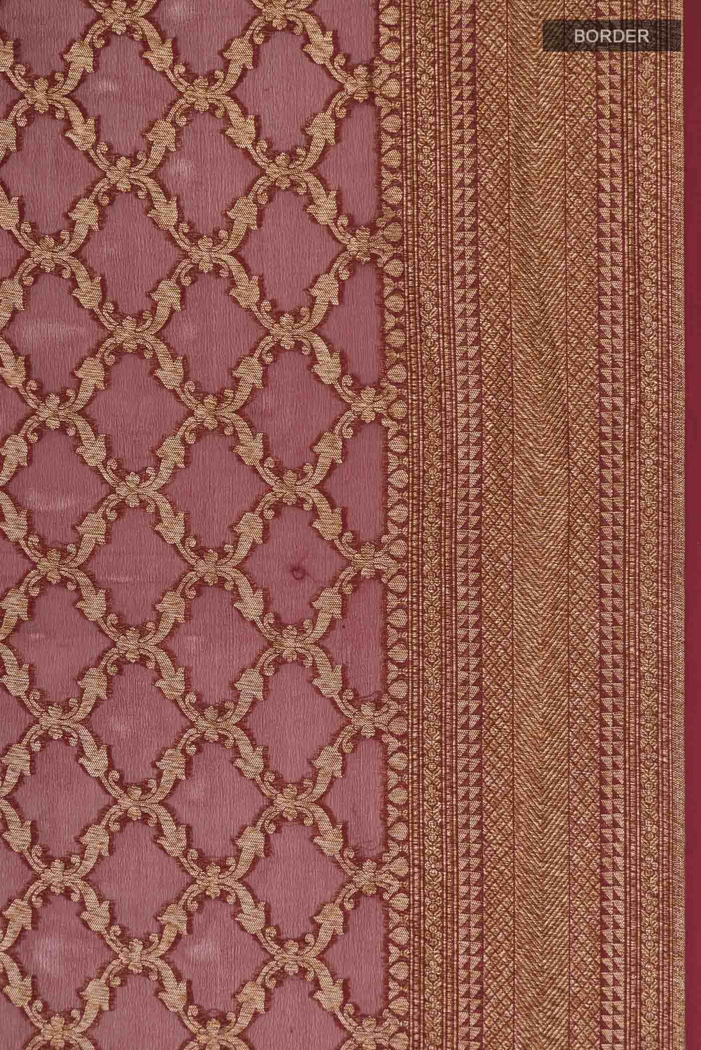 Maroon Banarasi Georgette Saree
