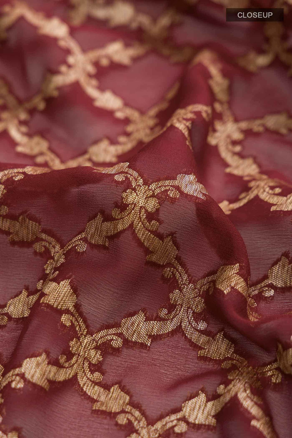 Maroon Banarasi Georgette Saree