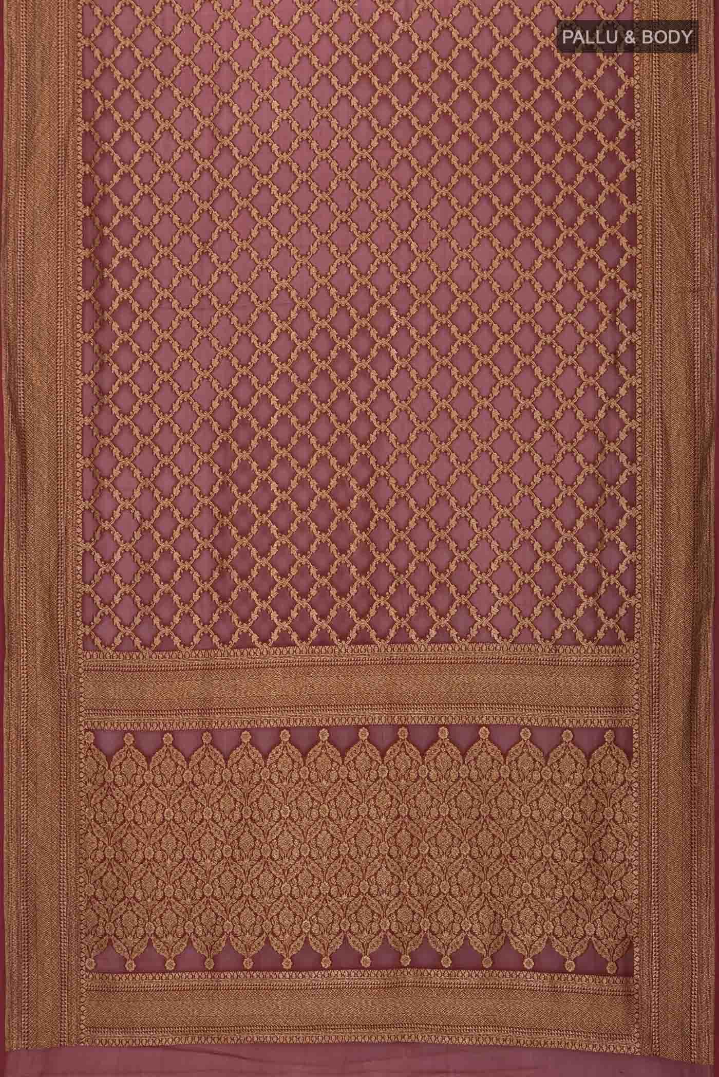 Maroon Banarasi Georgette Saree