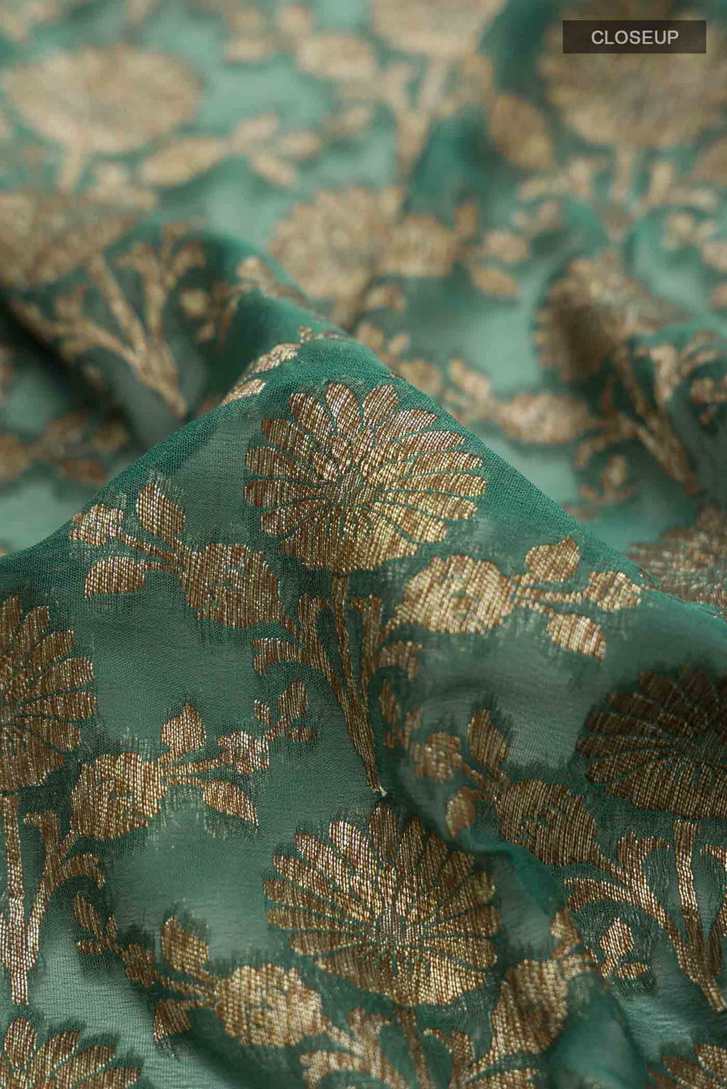 Green Banarasi Georgette Saree