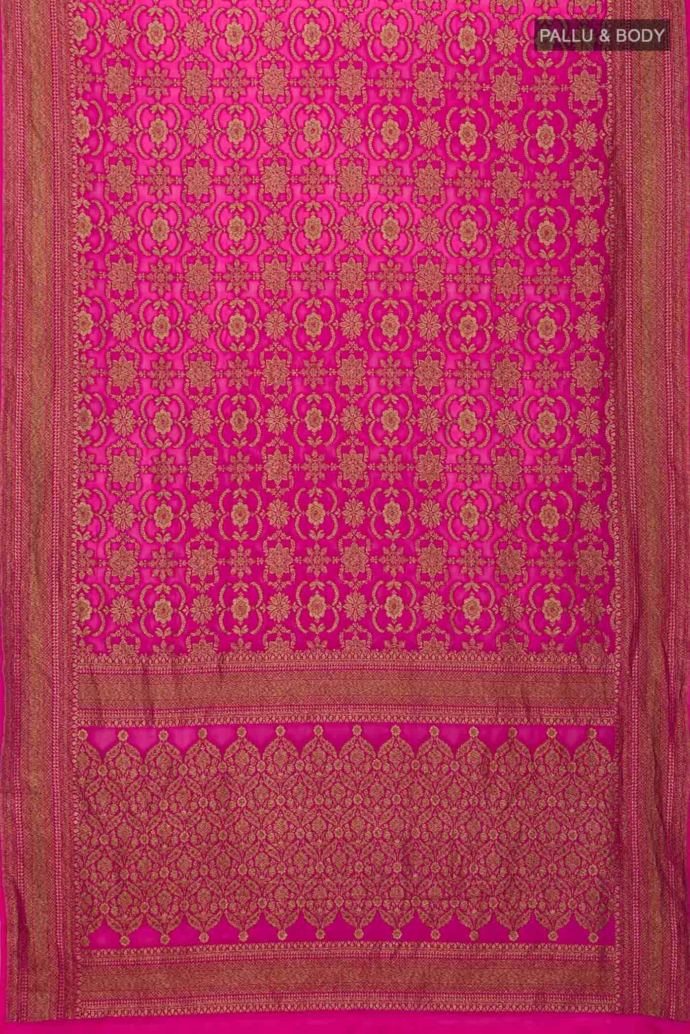 Pink Banarasi Georgette Saree