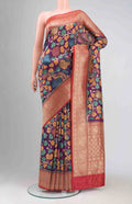 Purple Blended Printed Silk Saree