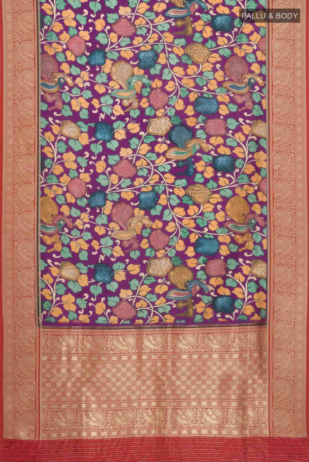 Purple Blended Printed Silk Saree