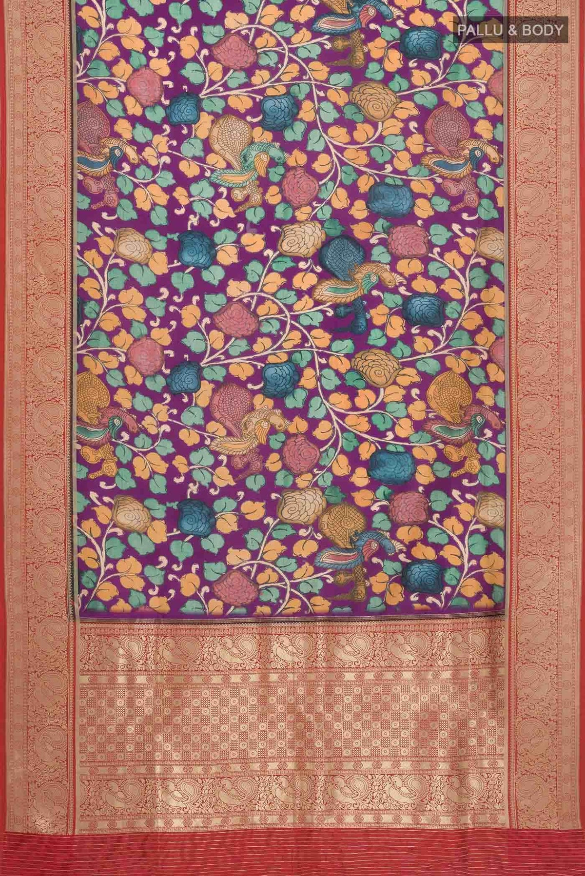 Purple Blended Printed Silk Saree