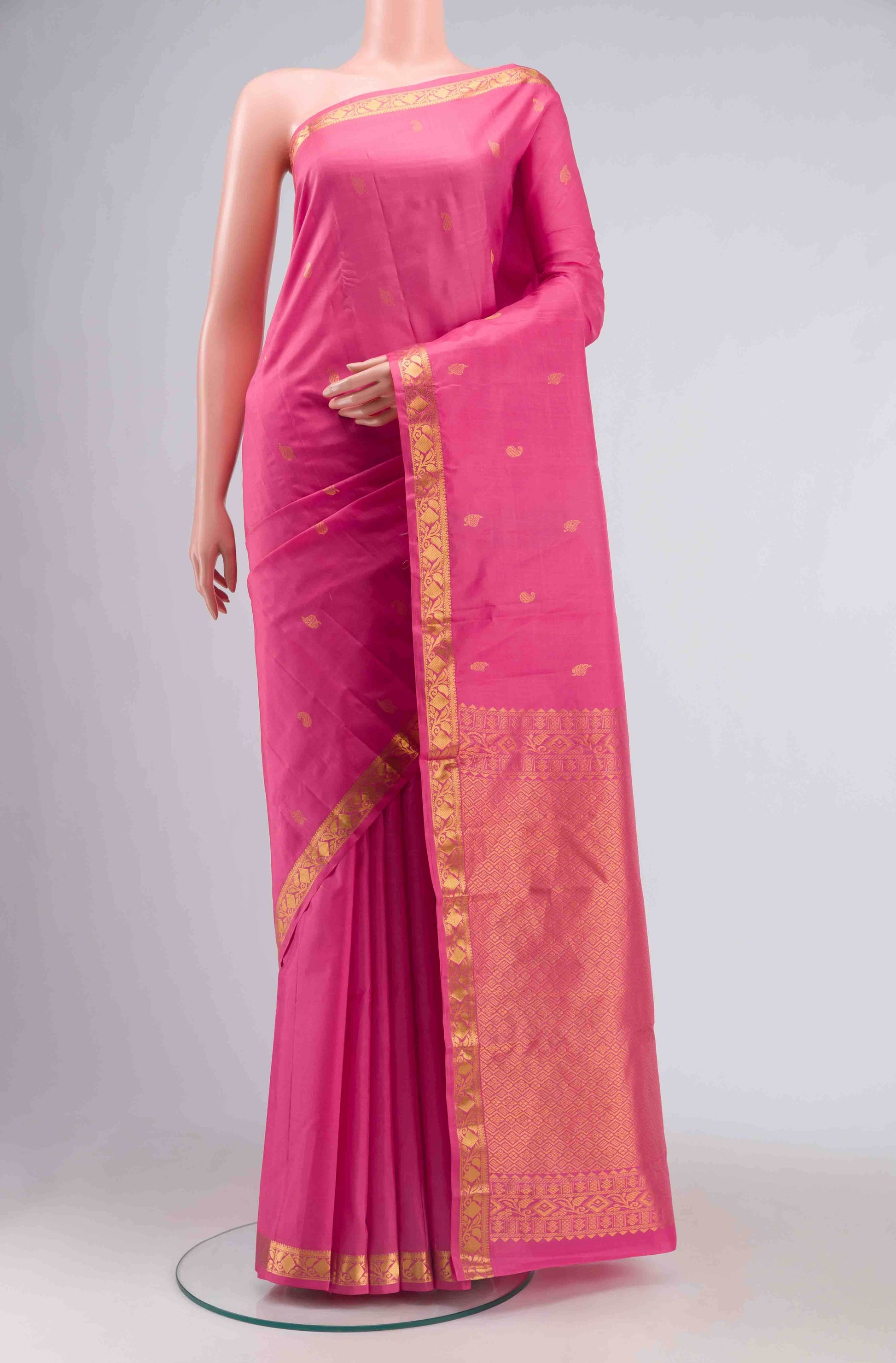 Pink Kanchipuram Silk Saree