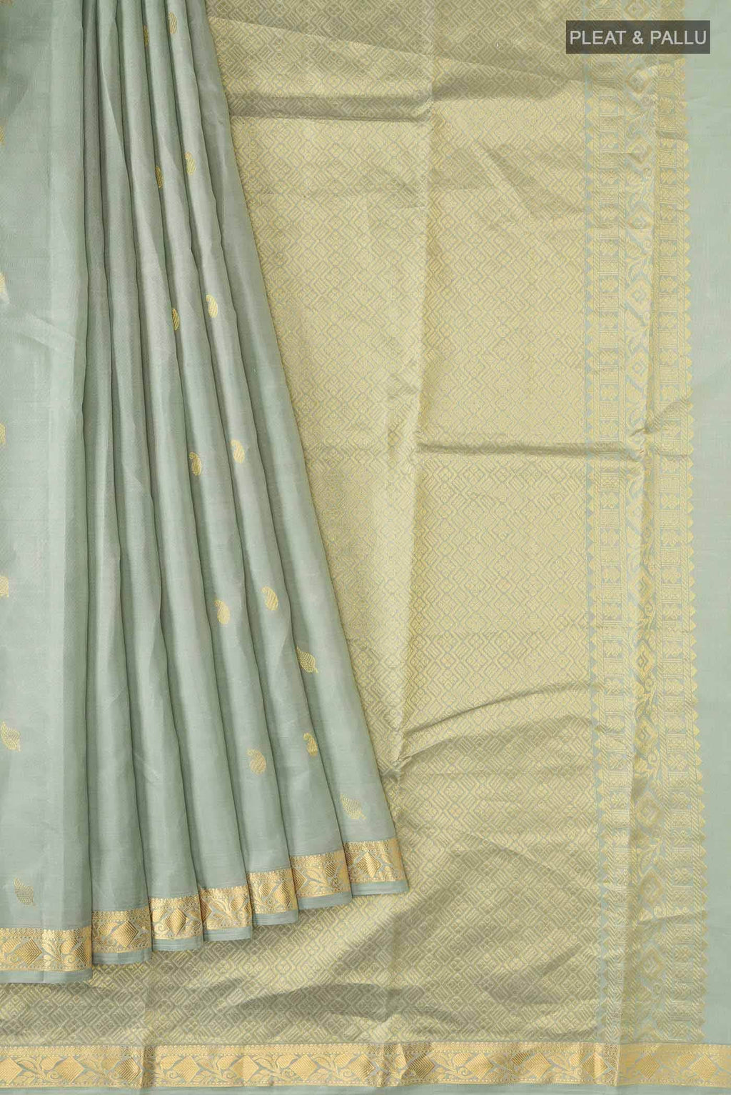 Sage Green Kanchipuram Silk Saree