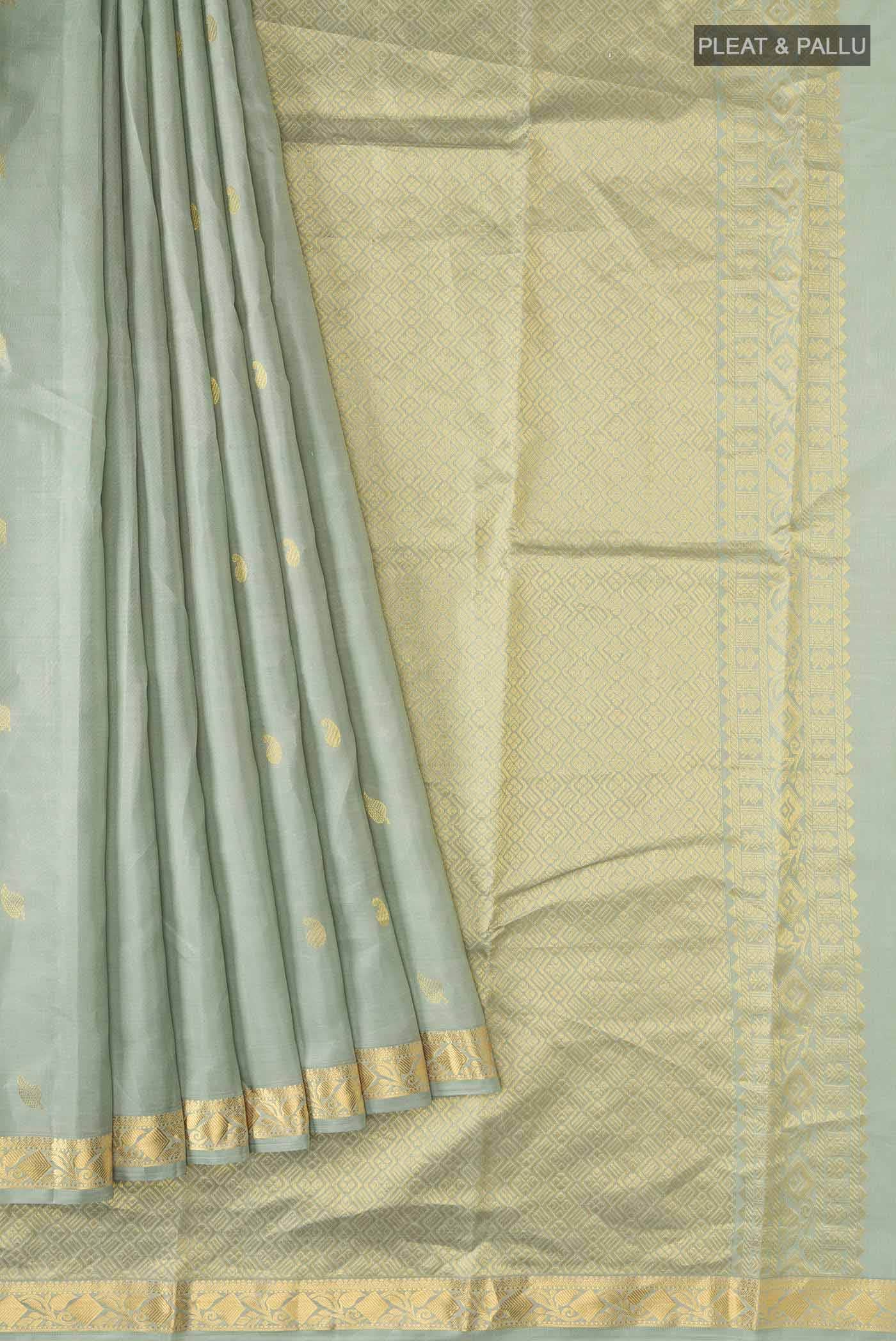 Sage Green Kanchipuram Silk Saree