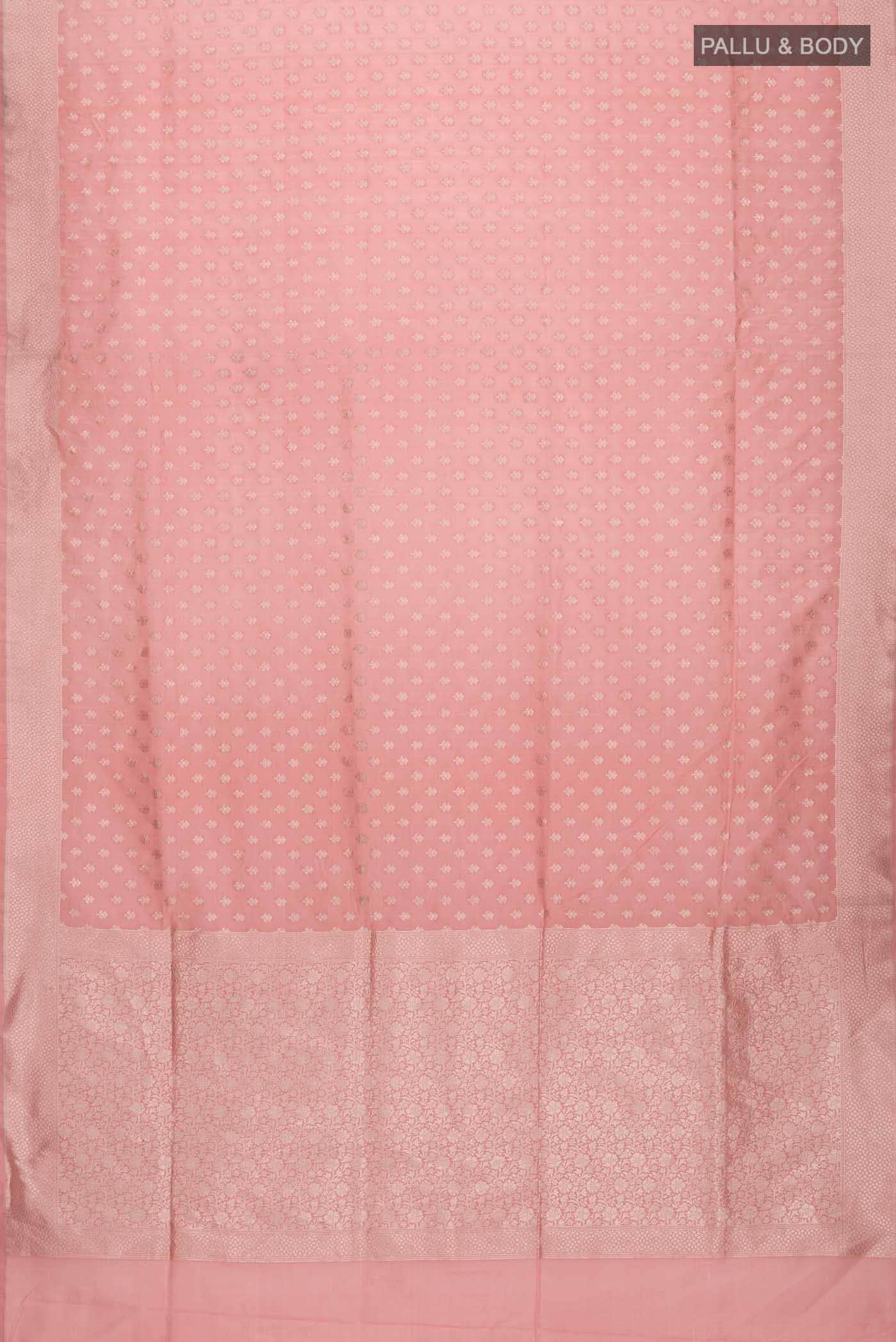 Peach Banarasi Silk Saree