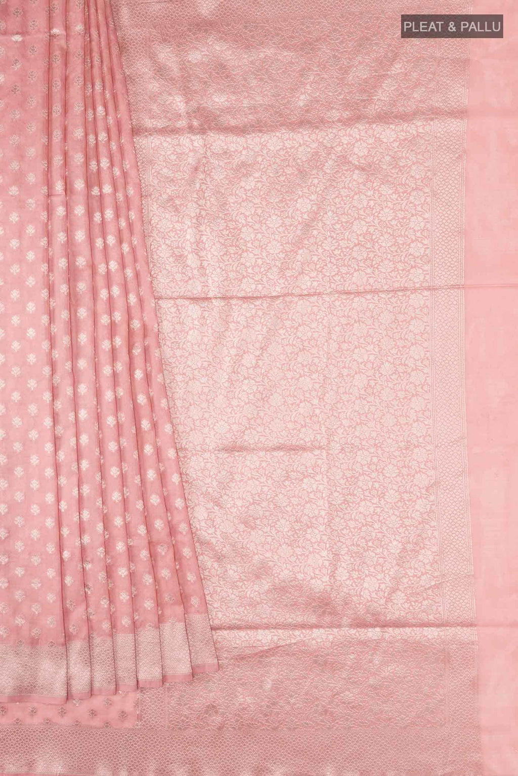 Peach Banarasi Silk Saree