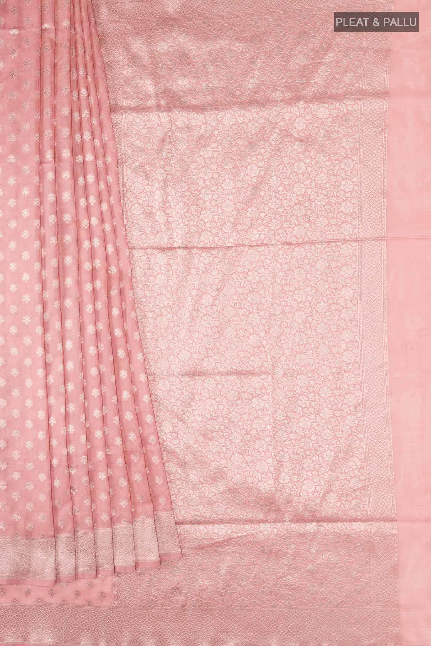 Peach Banarasi Silk Saree