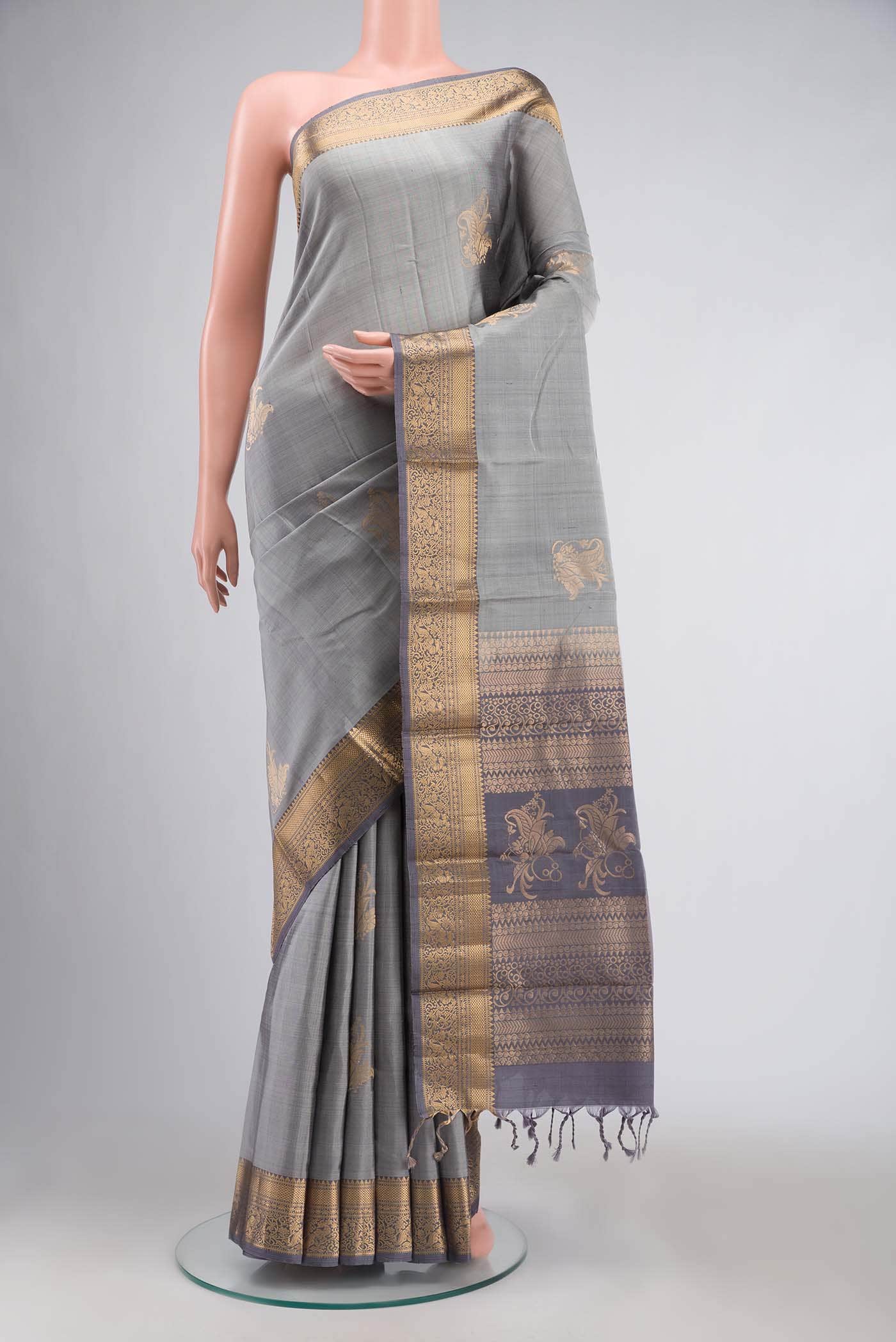 Grey Soft Silk Saree