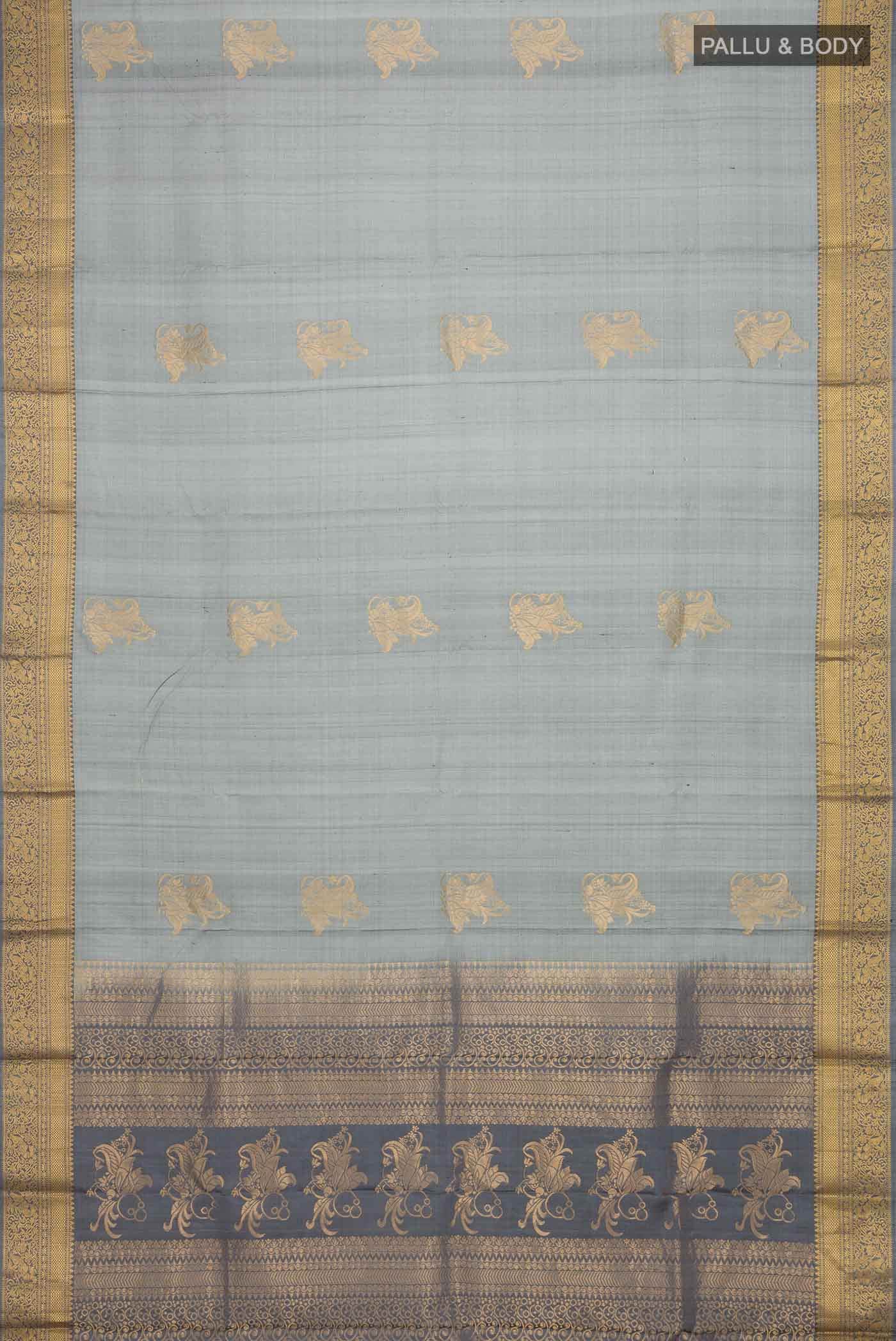Grey Soft Silk Saree