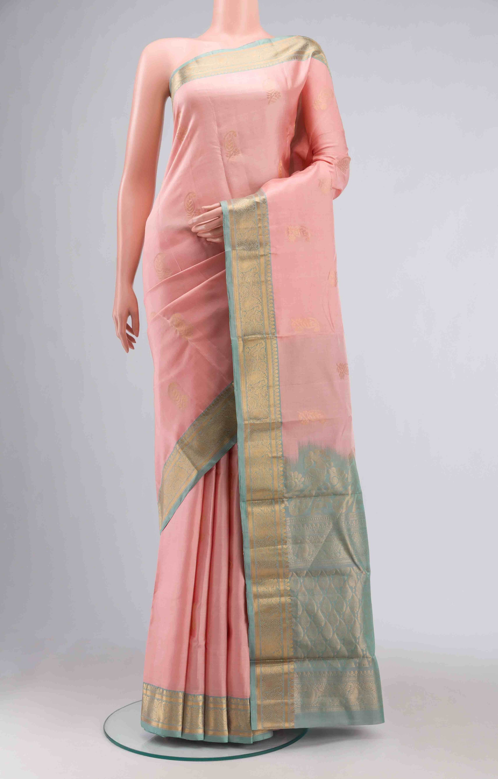 Pink Kanchipuram Silk Saree