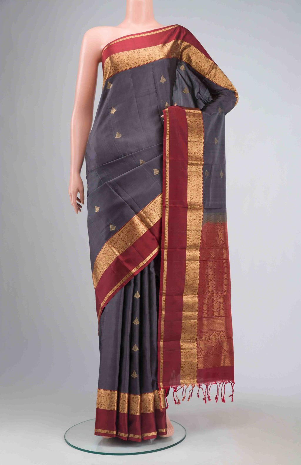 Grey Soft Silk Saree