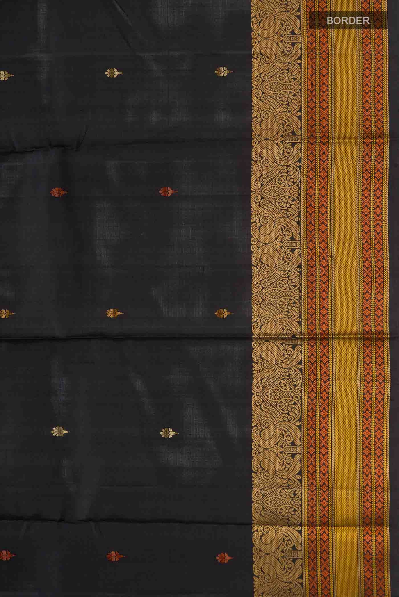 Black Kanchipuram Silk Saree
