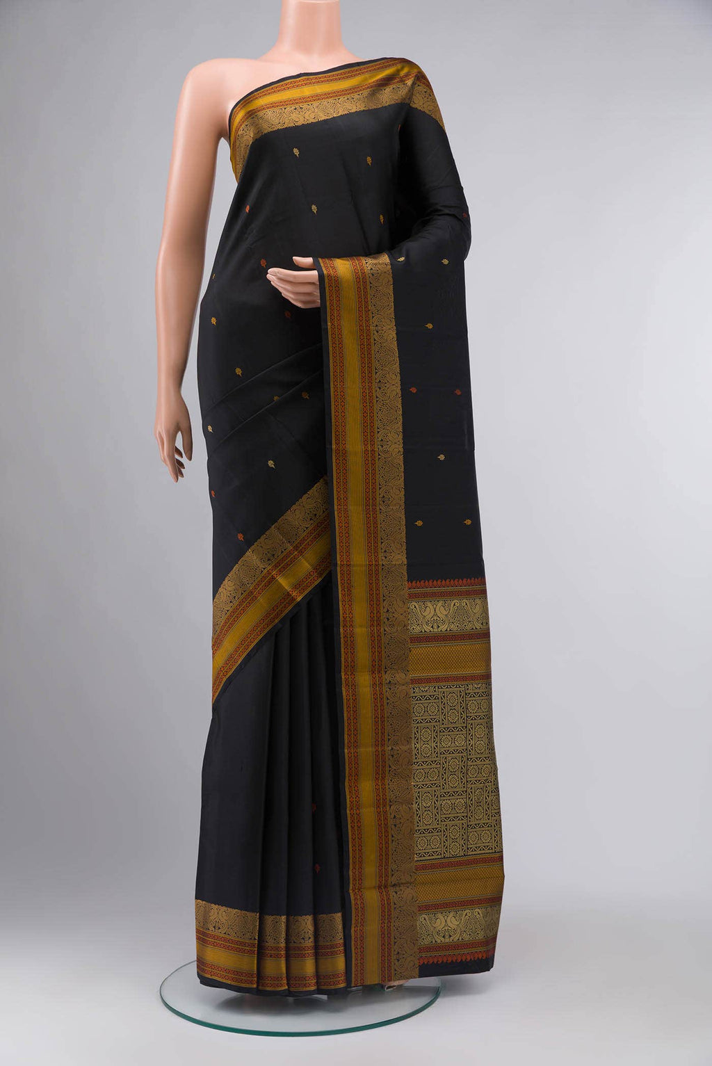 Black Kanchipuram Silk Saree