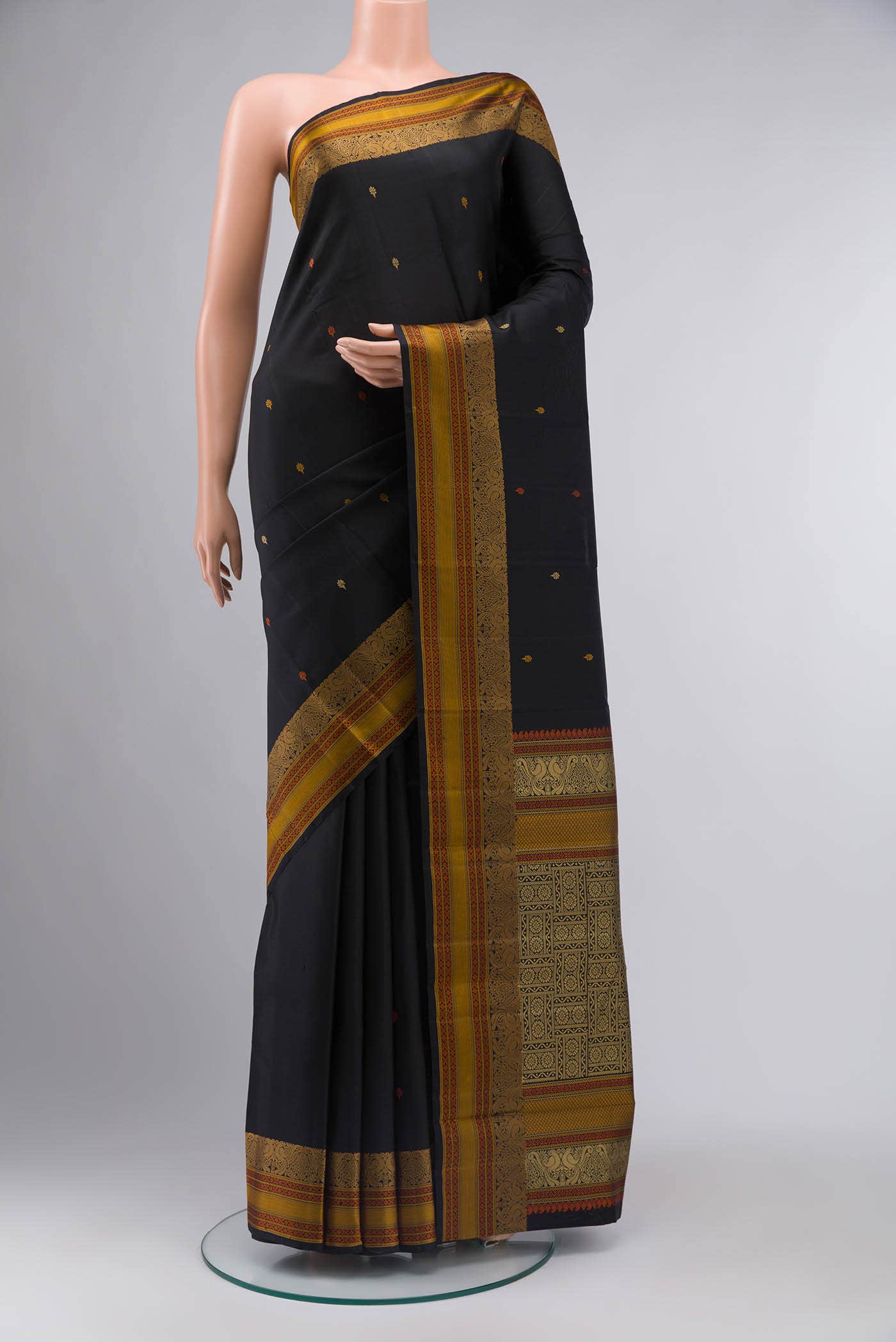 Black Kanchipuram Silk Saree