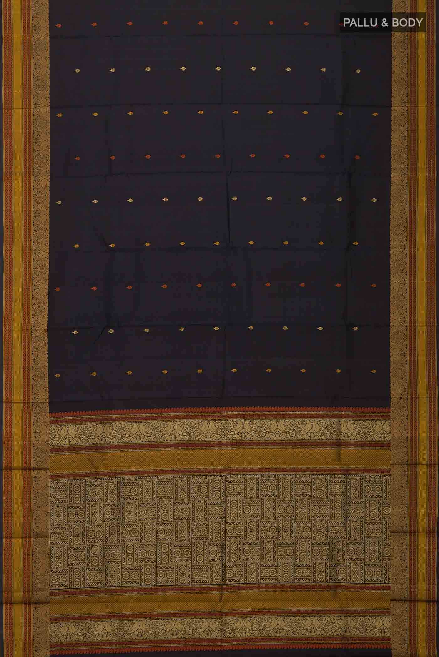 Black Kanchipuram Silk Saree