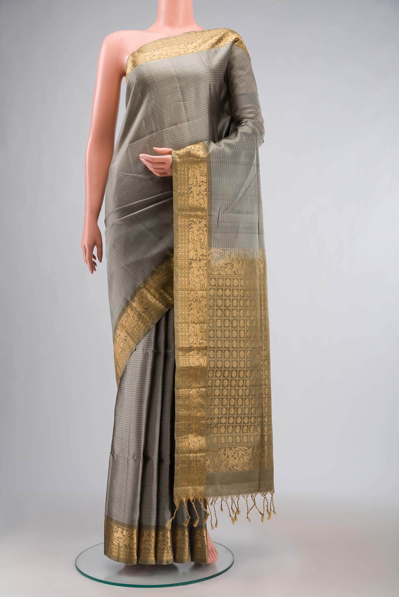 Grey Soft Silk Saree