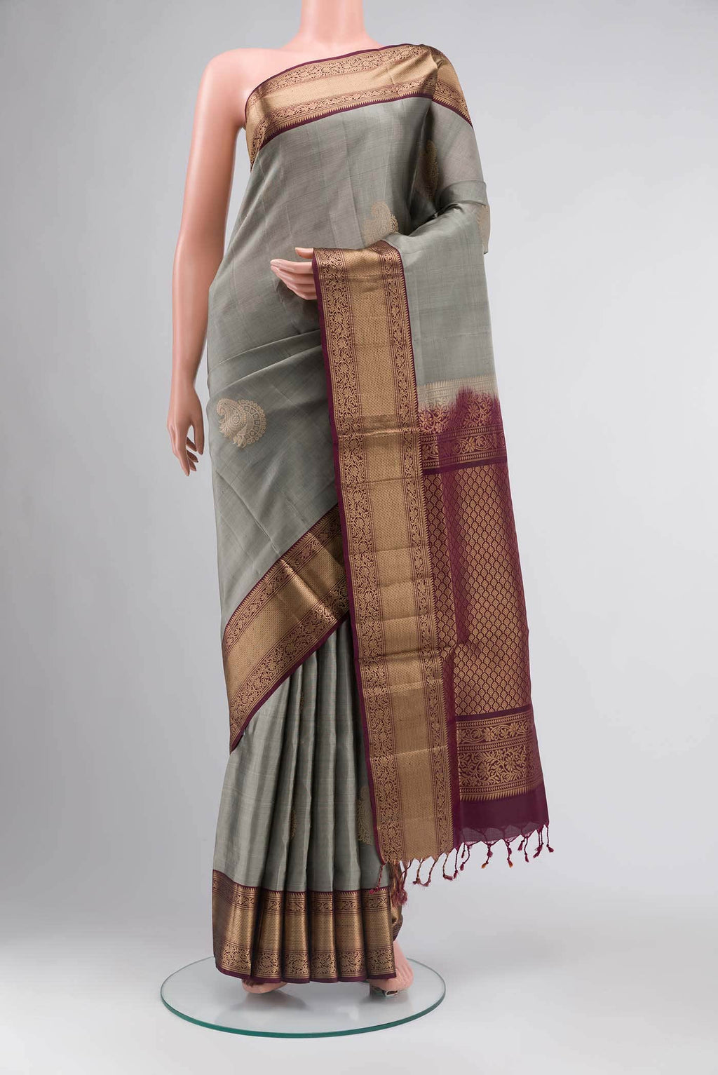 Grey Soft Silk Saree