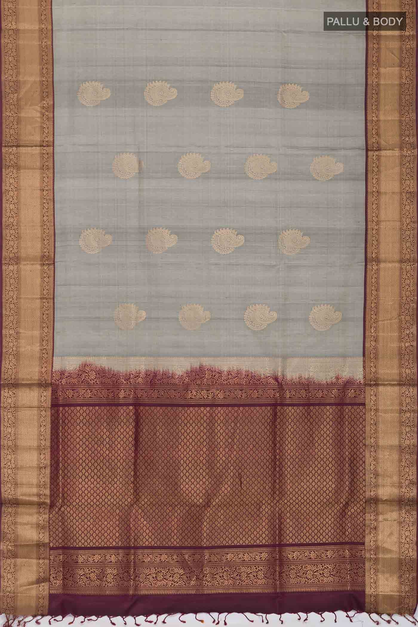 Grey Soft Silk Saree