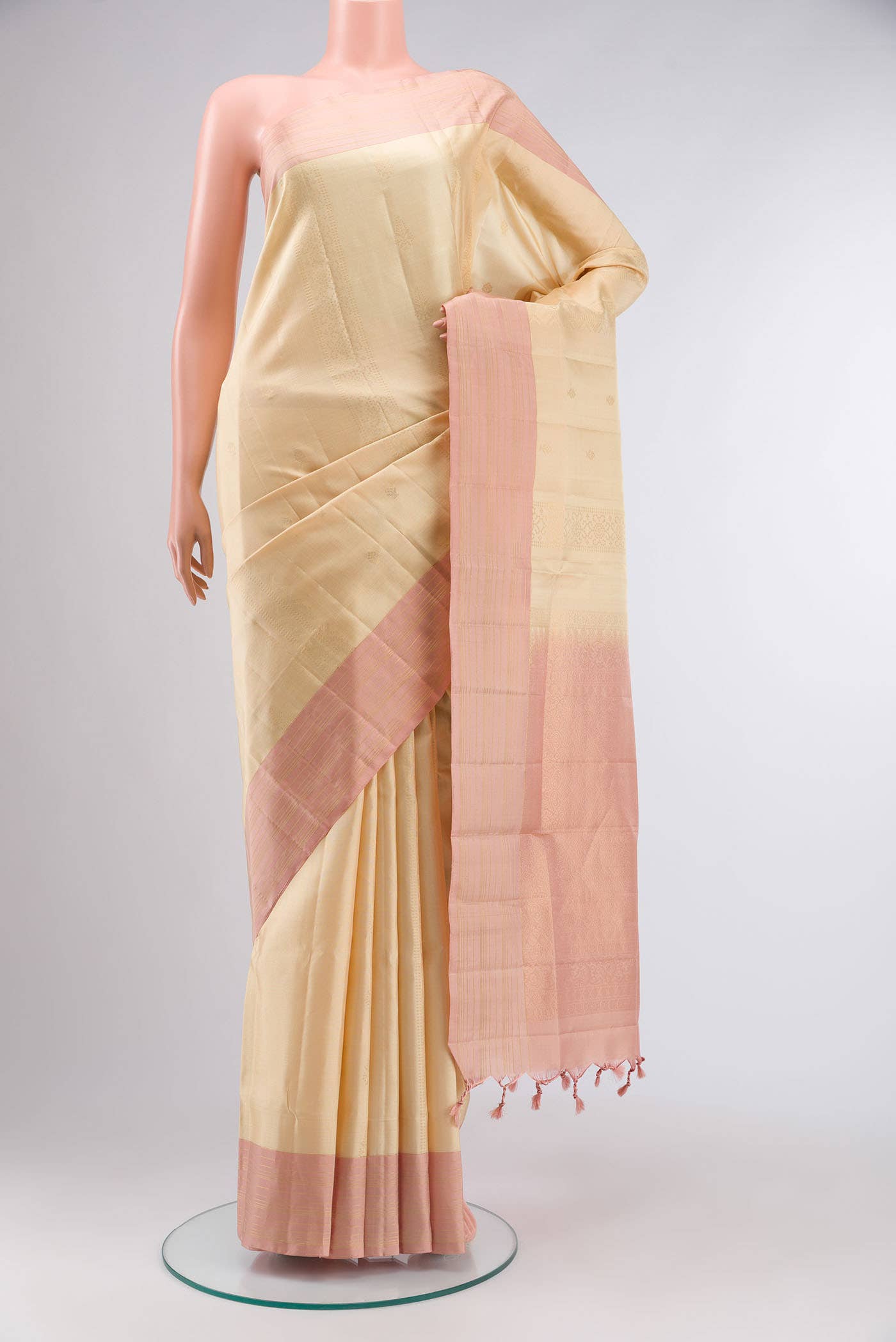 Beige Soft Silk Saree