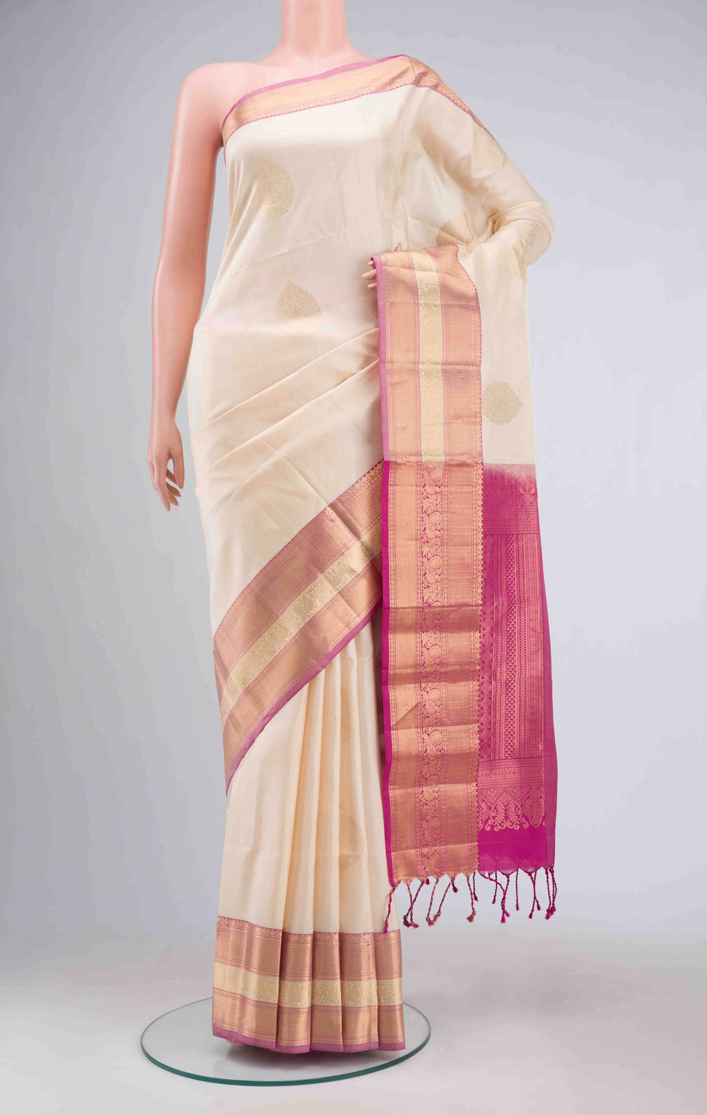 Cream Soft Silk Saree