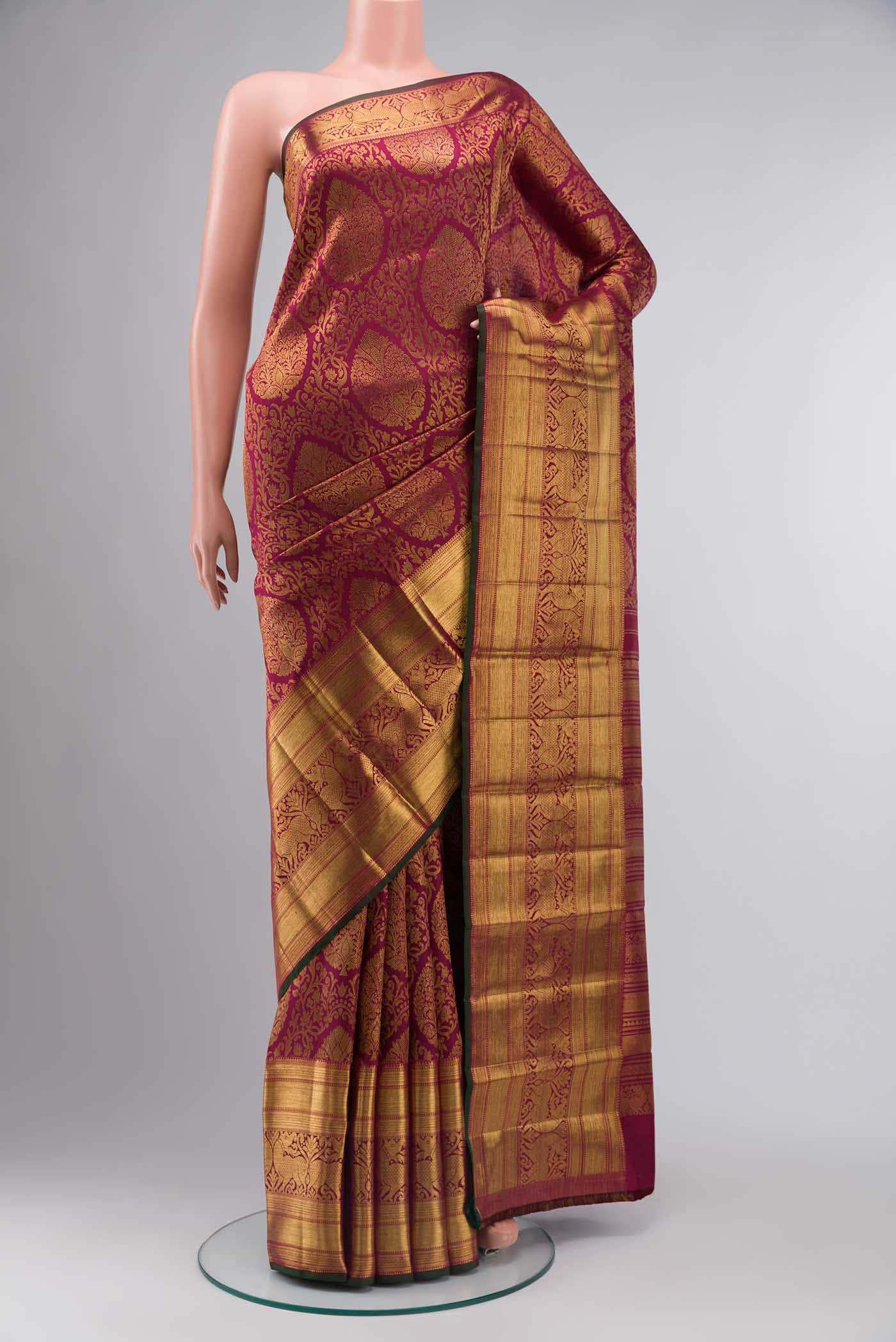 Magenta Kanchipuram Silk Saree