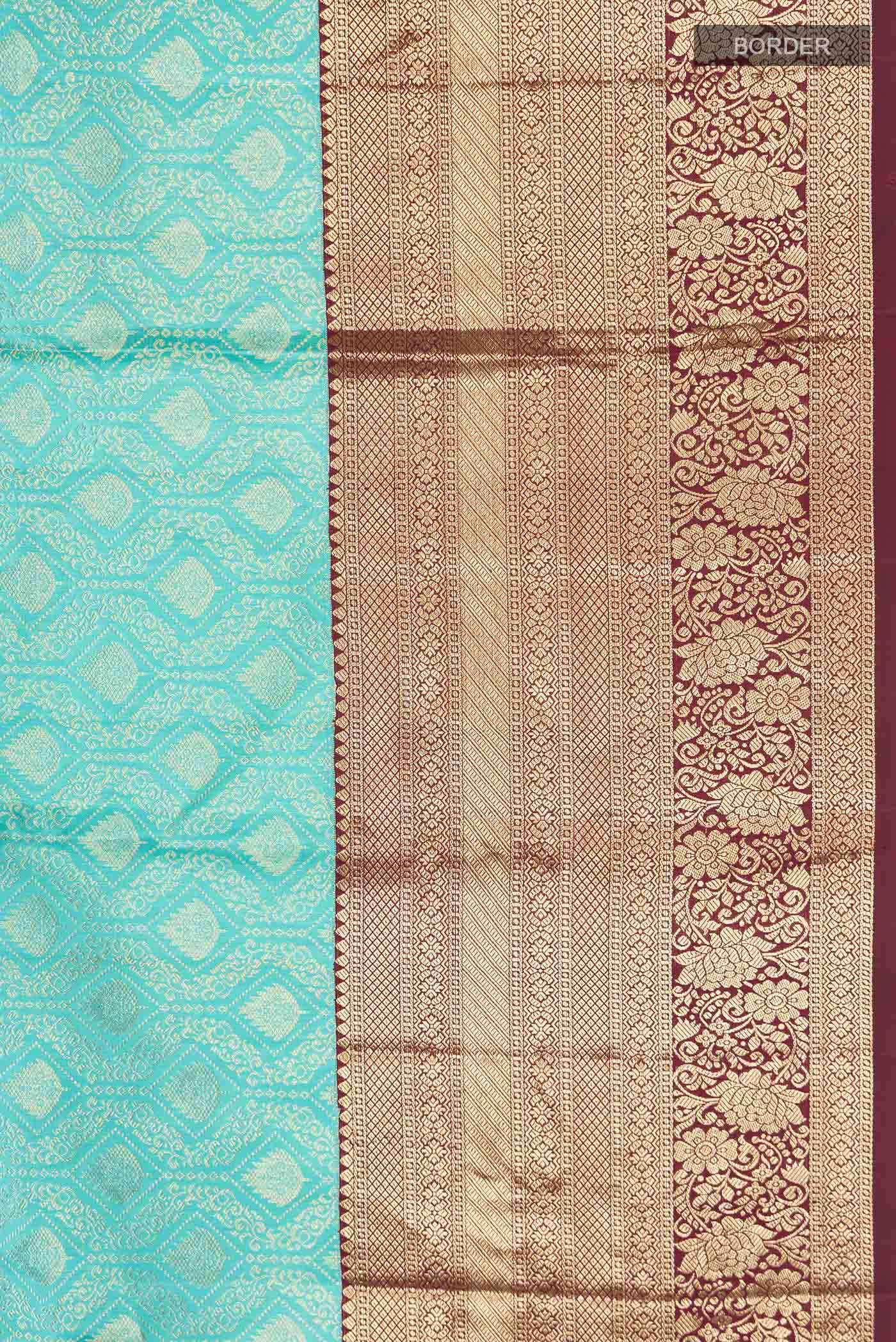 Sea Green Kanchipuram Silk Saree