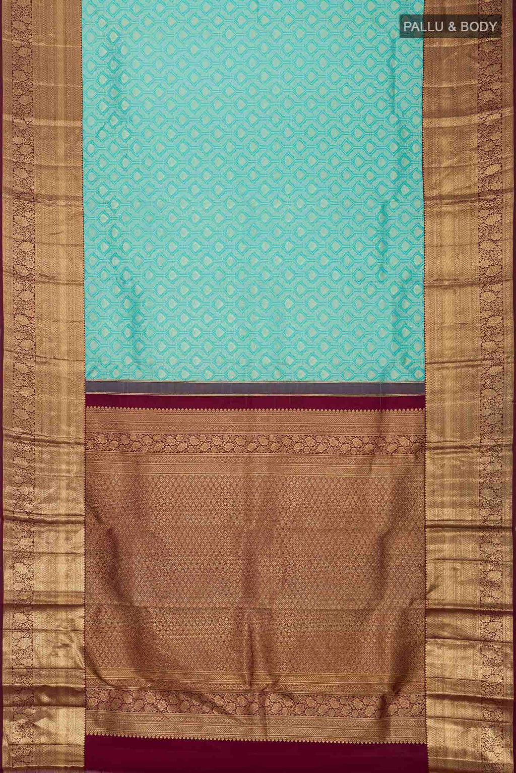 Sea Green Kanchipuram Silk Saree