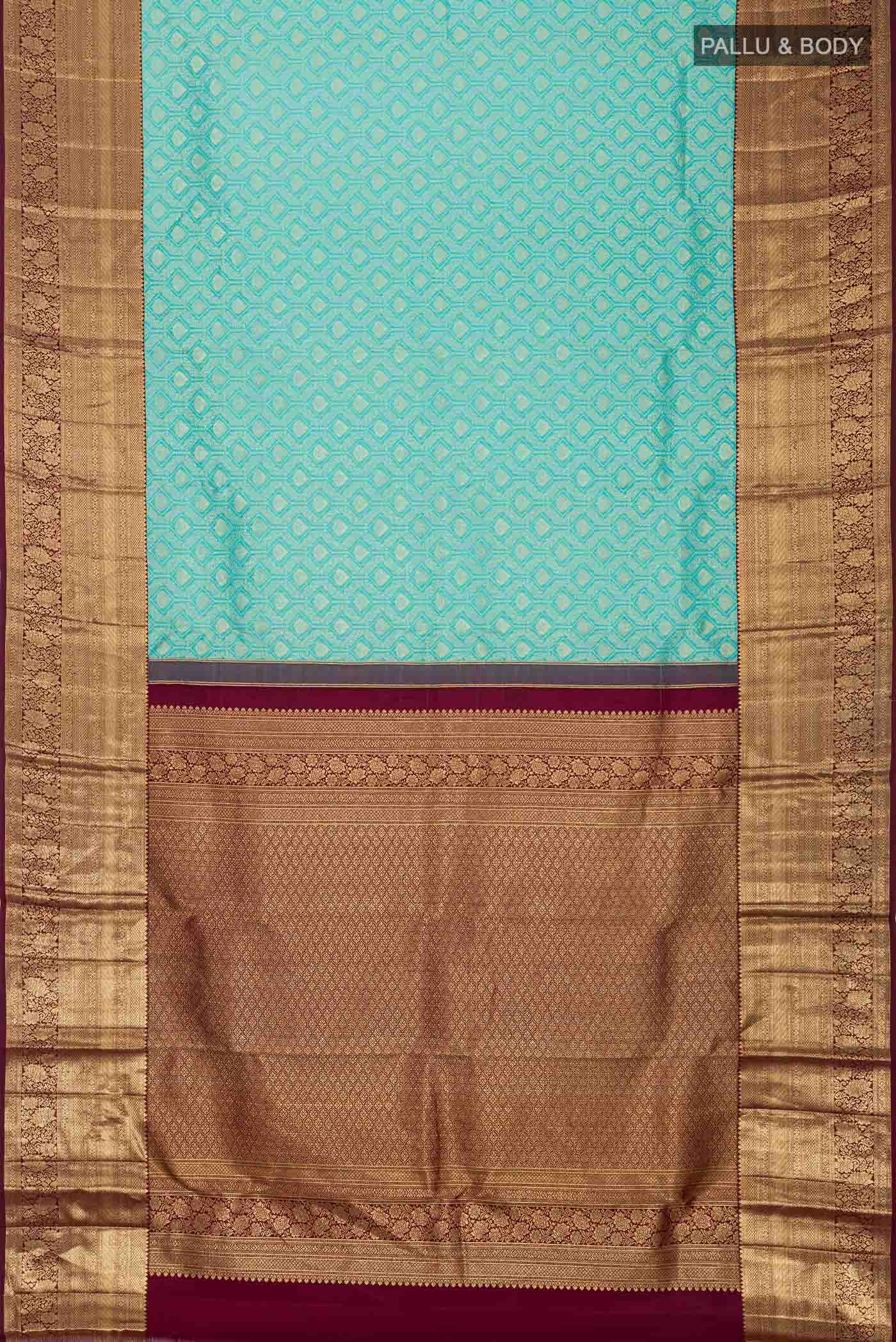 Sea Green Kanchipuram Silk Saree