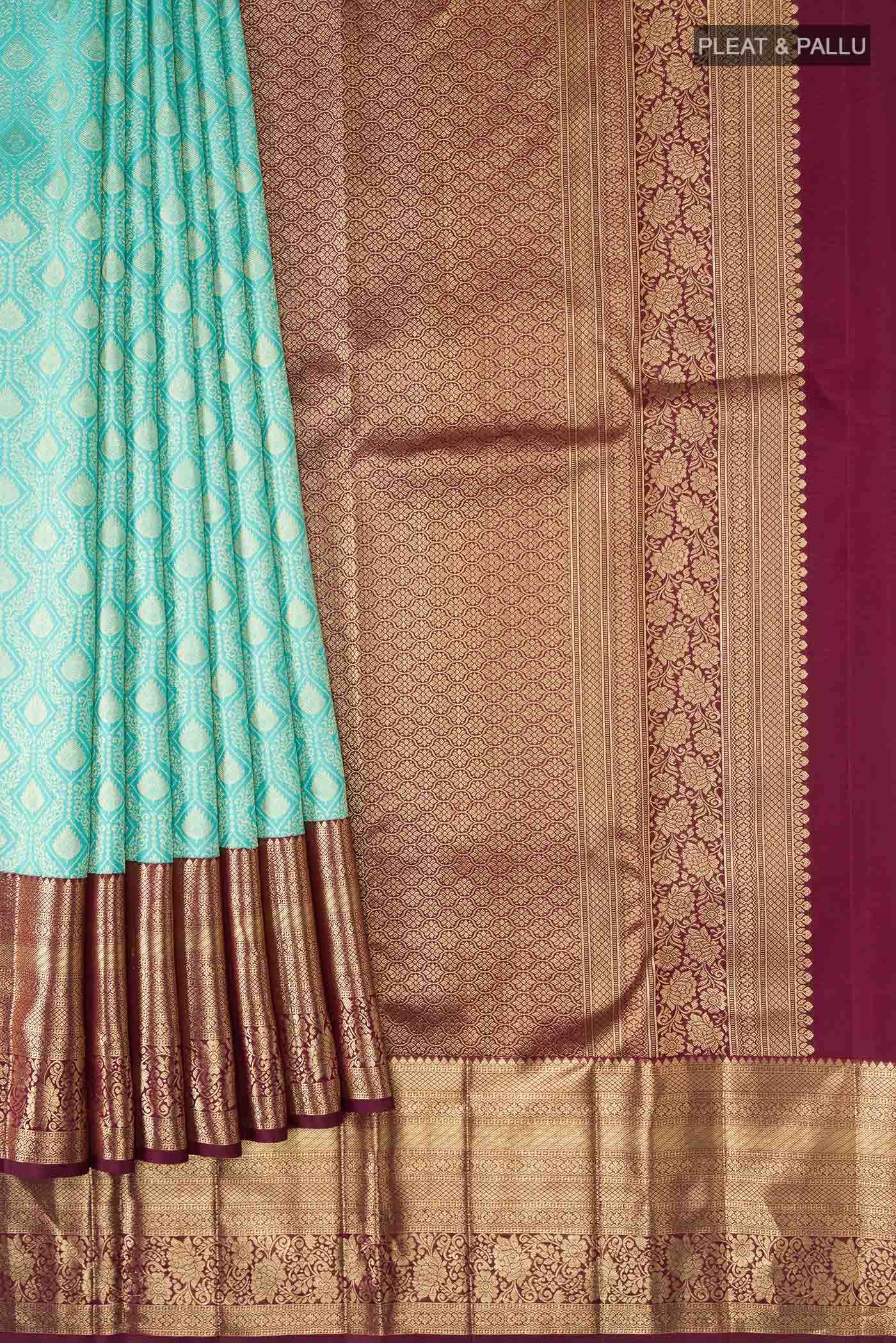 Sea Green Kanchipuram Silk Saree