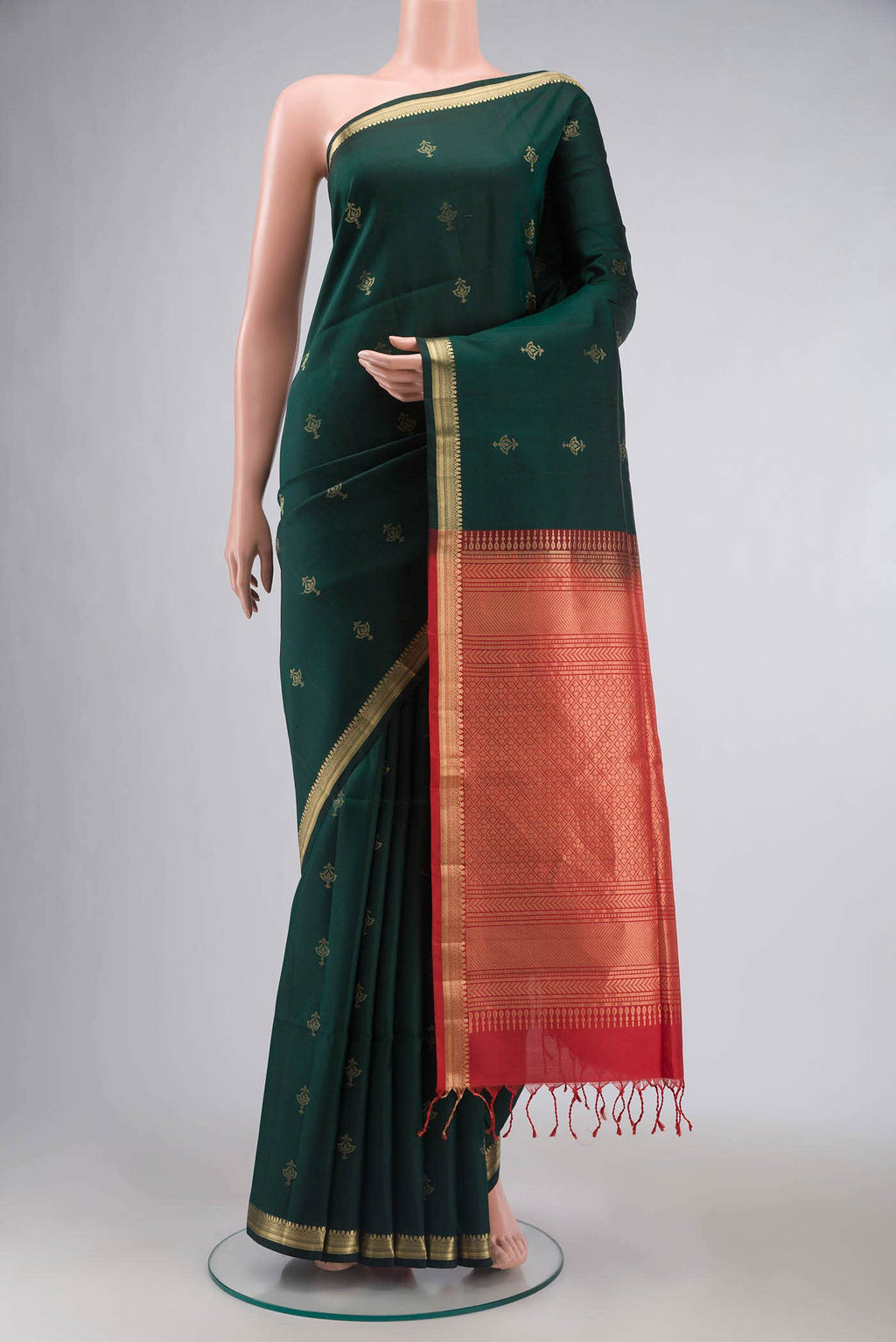 Bottle Green Soft Silk Saree