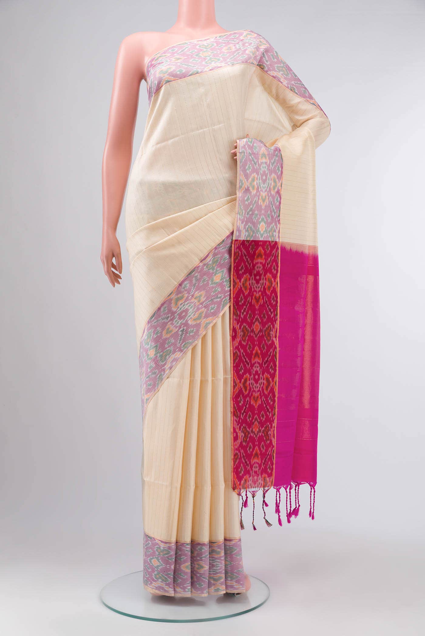 Cream Soft Silk Saree
