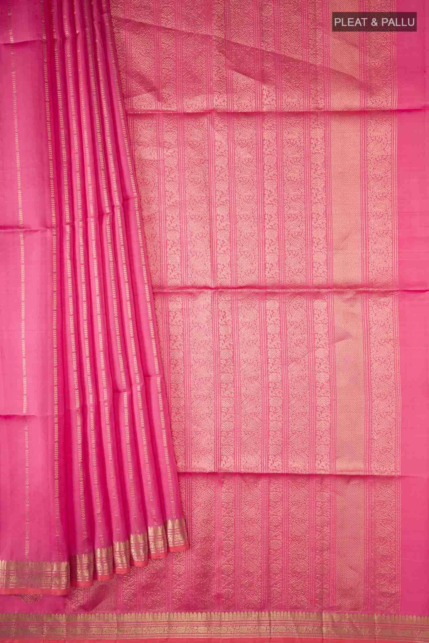 Rose pink Soft Silk Saree