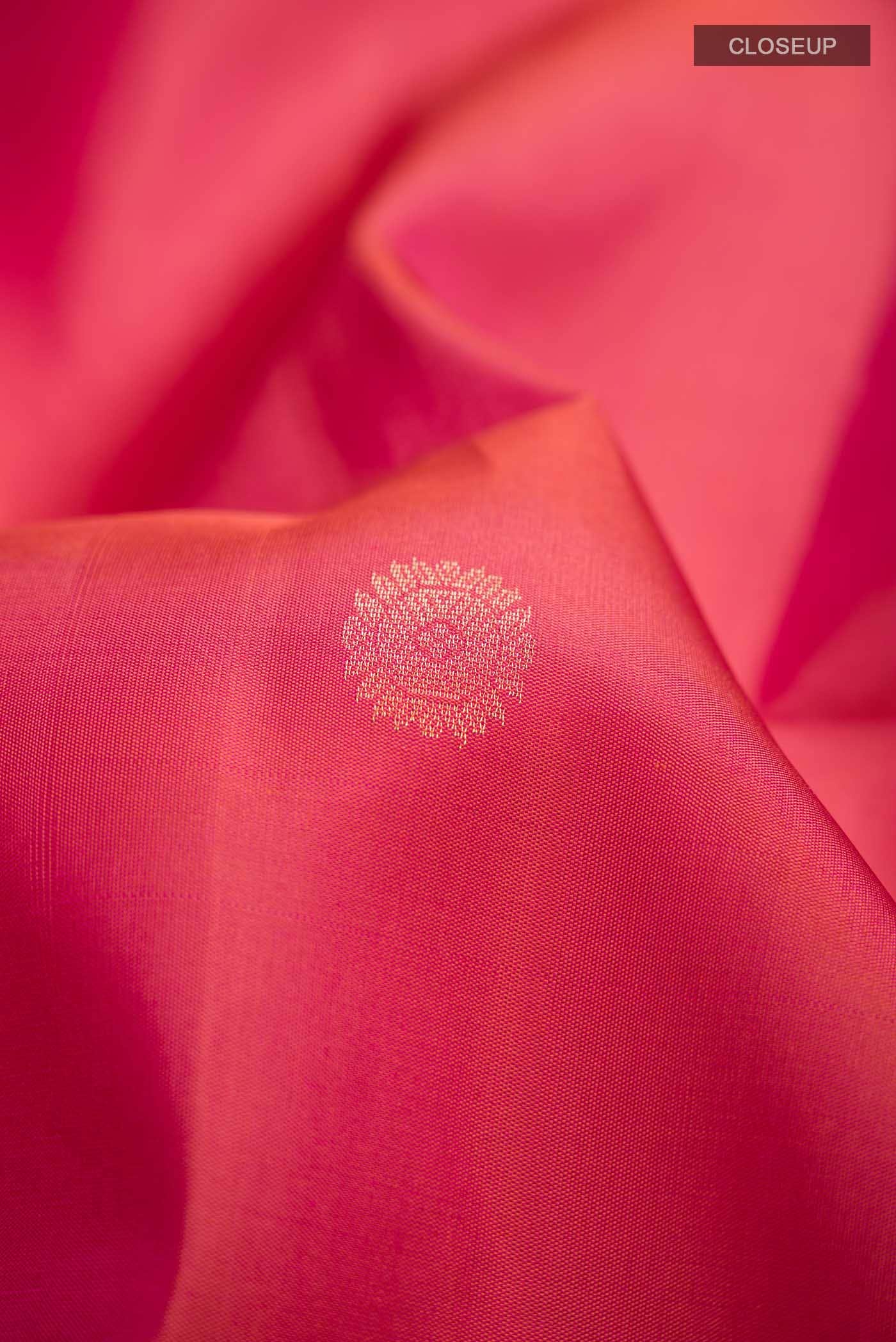 Pink with Orange Dual Tone Soft Silk Saree