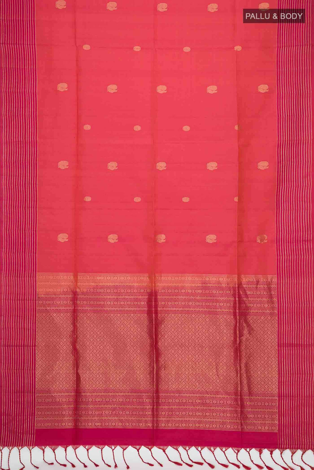 Pink with Orange Dual Tone Soft Silk Saree