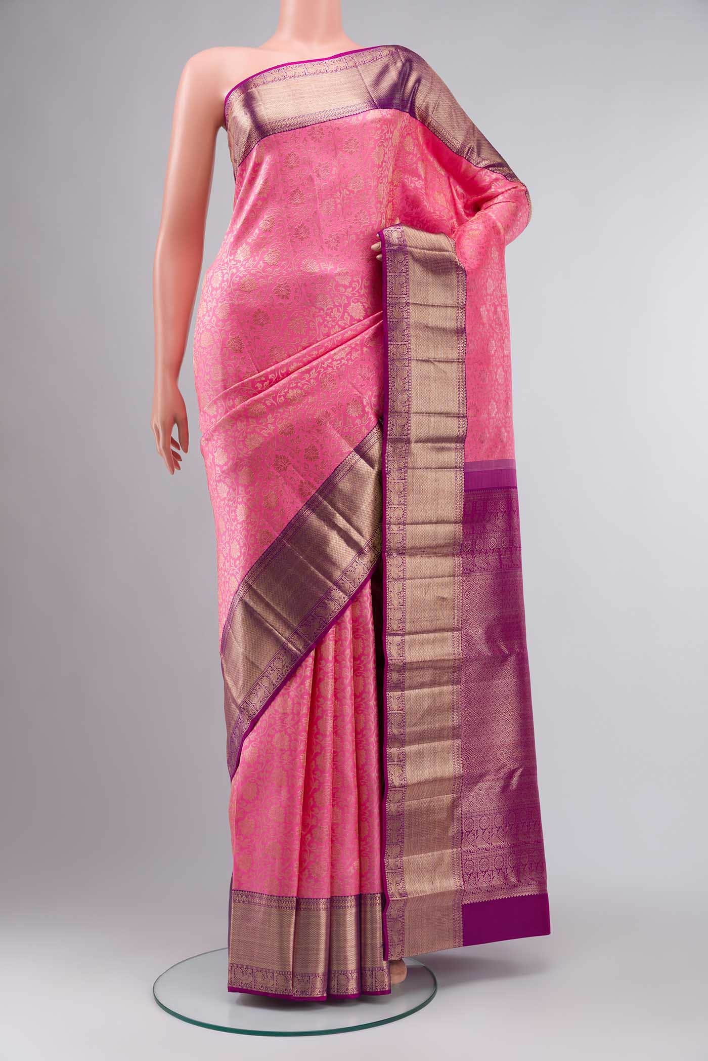 Pink Kanchipuram Silk Saree