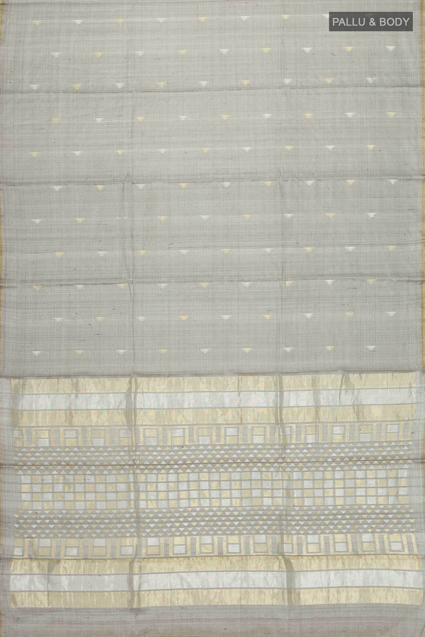 Grey MP Tussar Saree