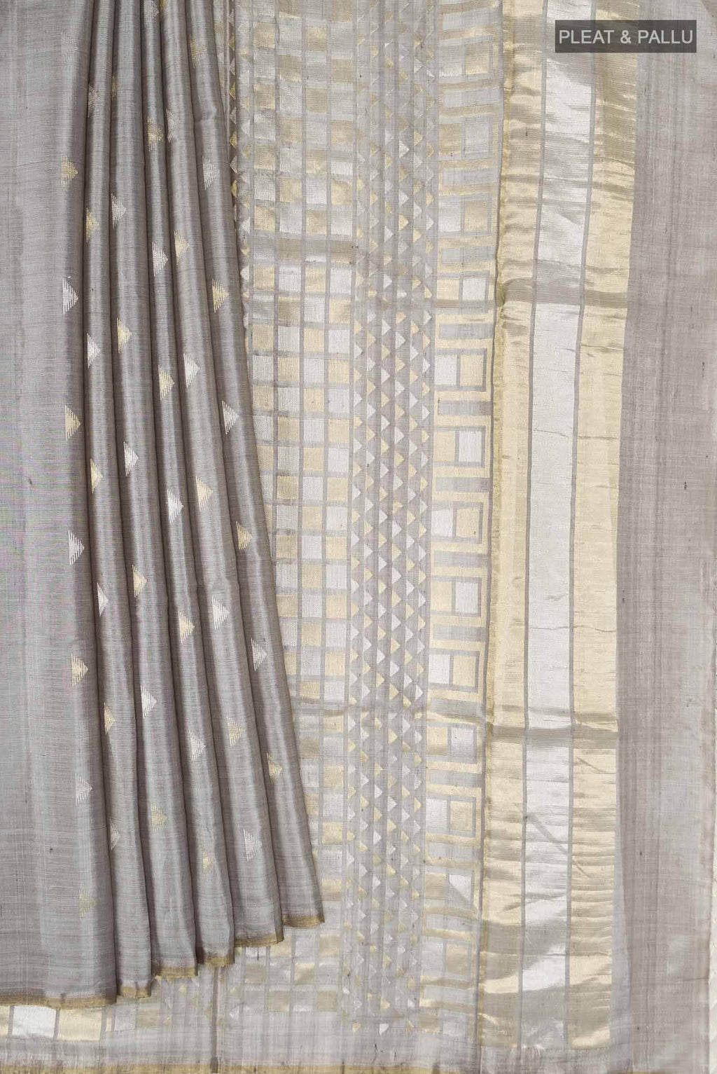 Grey MP Tussar Saree