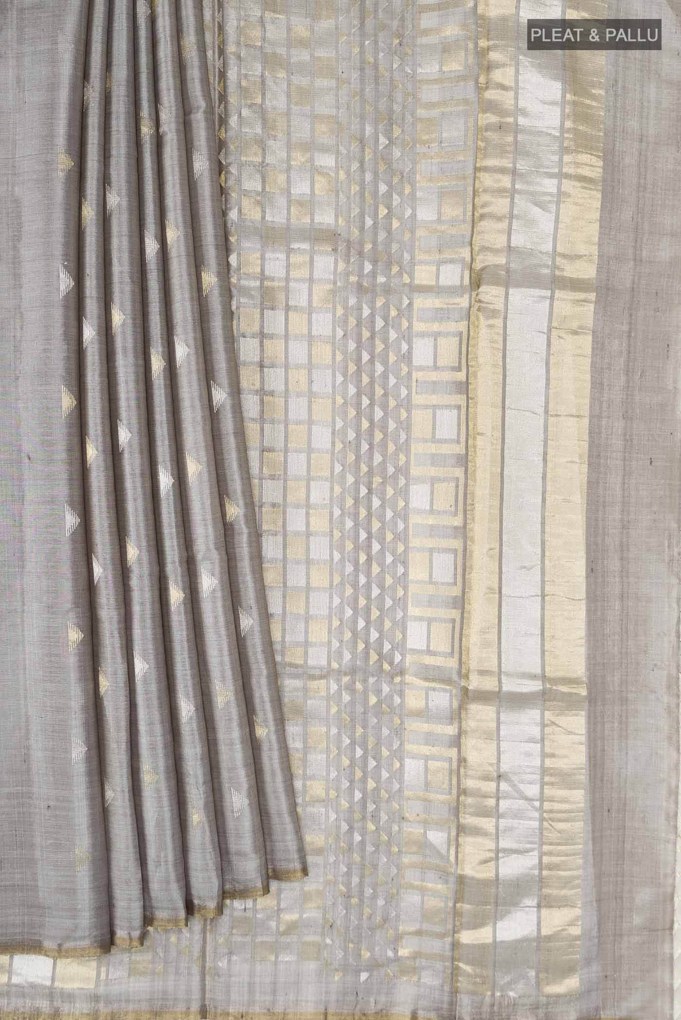 Grey MP Tussar Saree