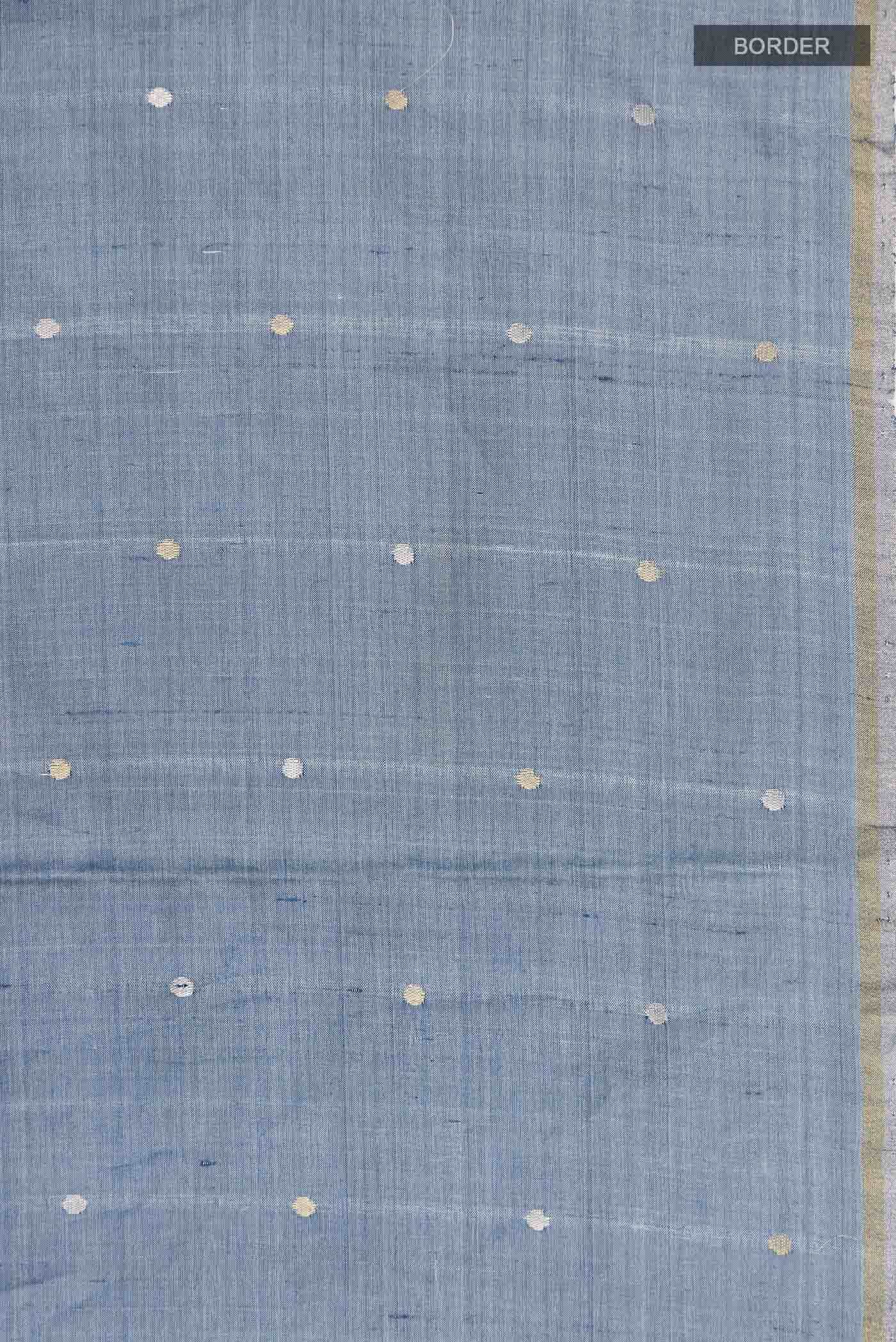 Blue Tussar Silk Saree