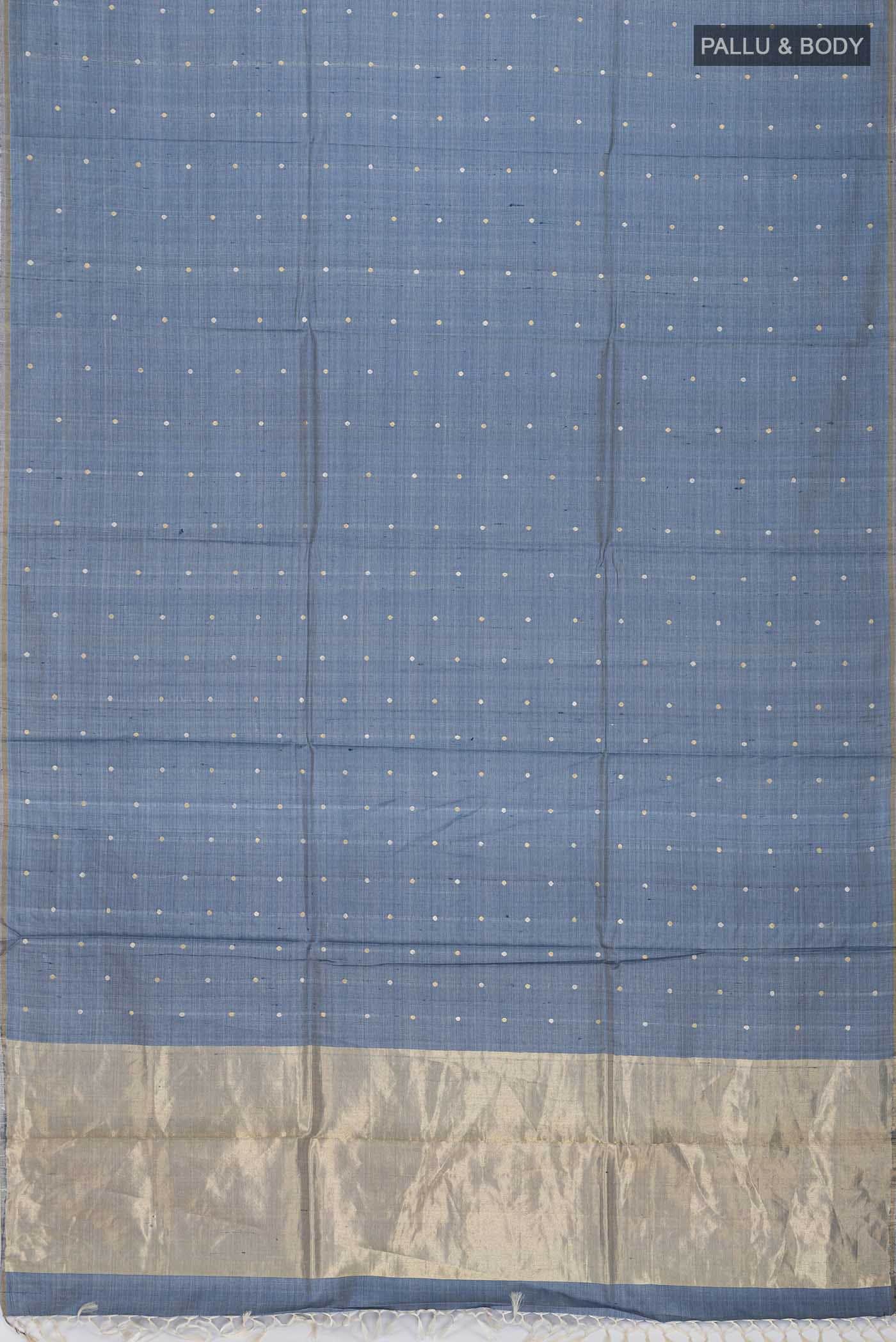 Blue Tussar Silk Saree