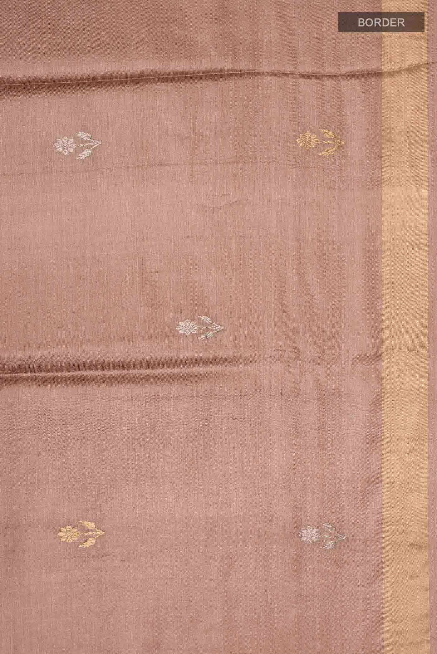 Brown Tussar Silk Saree